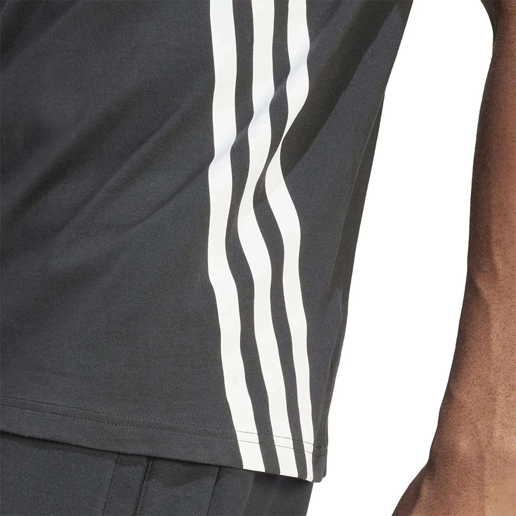 Manchester United x adidas Mens Future Icons 3-Stripes T-Shirt Black
