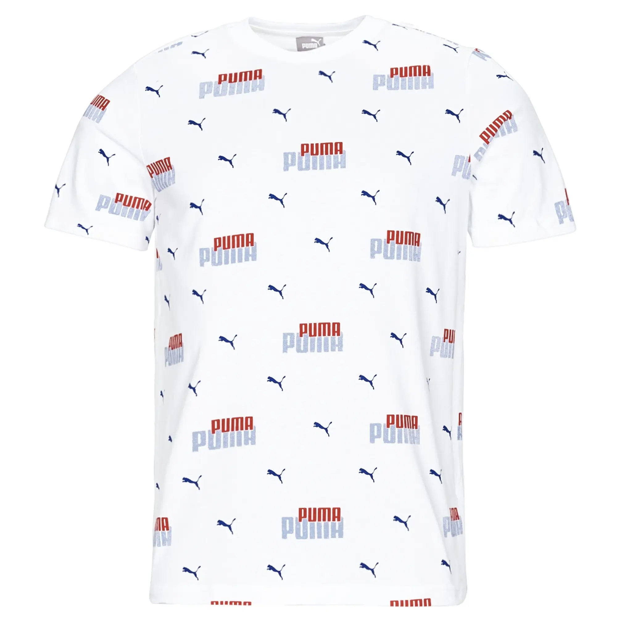 Puma  ESS+ LOGO POWER AOP  men's T shirt in White