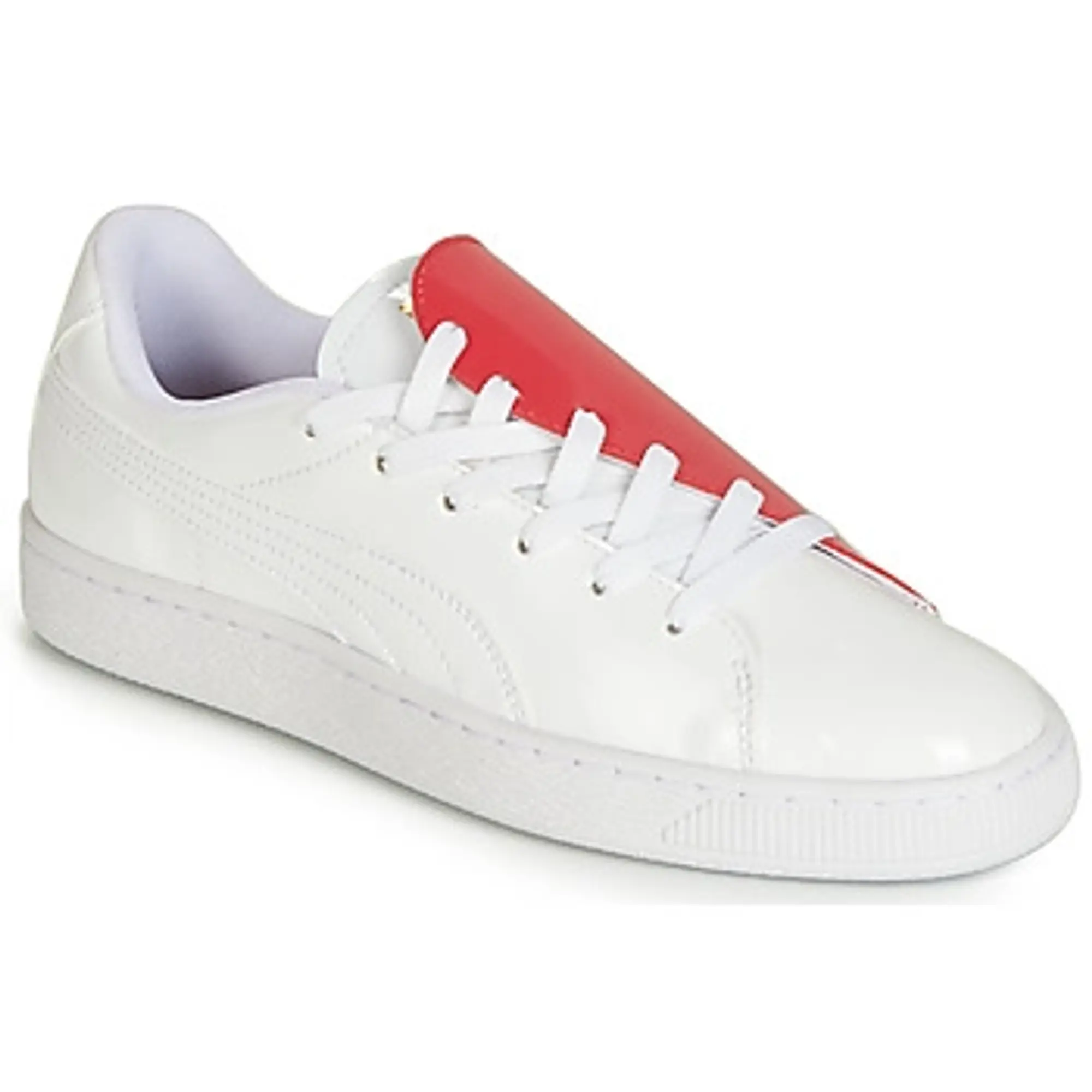 Puma  WN BASKET CRUSH.WH-HIBISCU  women's Shoes (Trainers) in White
