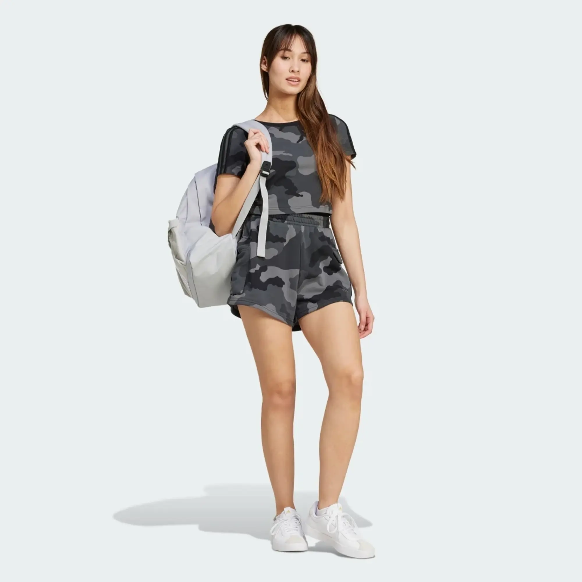 adidas  Essentials 3-Stripes Camo Print Baby T-Shirt  women's T shirt in Black