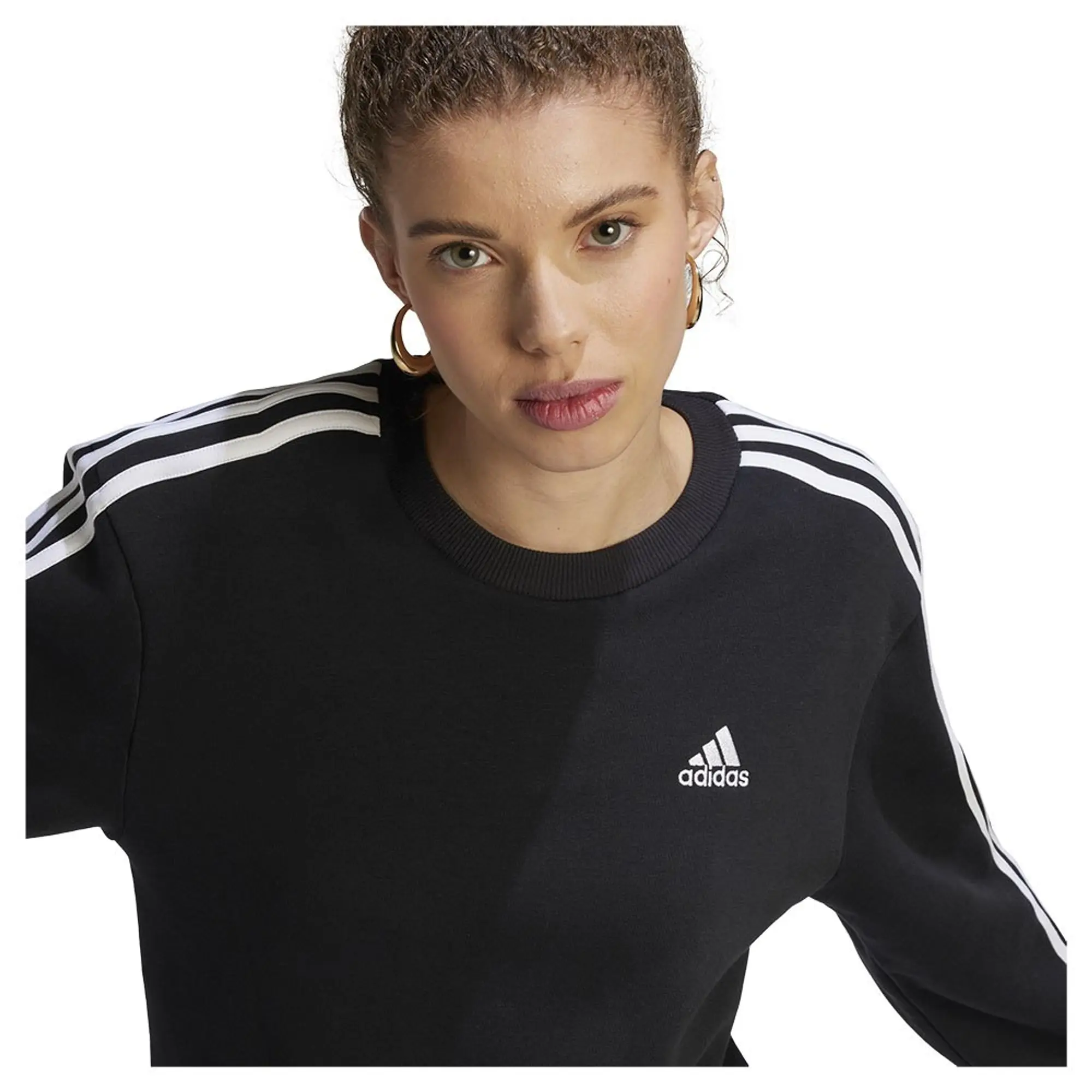 adidas  Essentials 3-Stripes Fleece Sweatshirt  women's Sweatshirt in Black