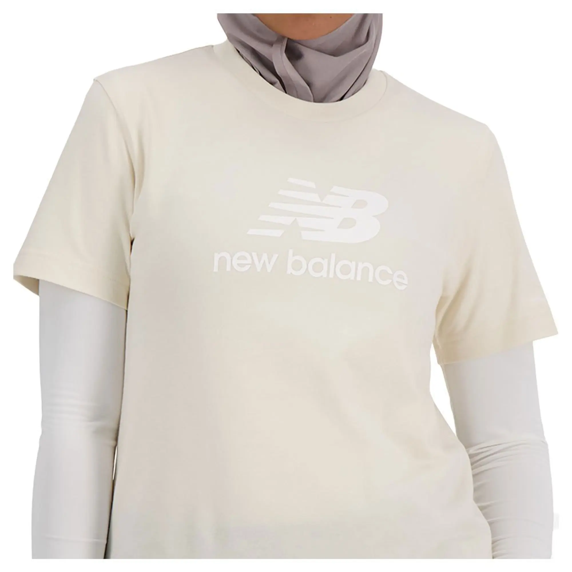 New Balance  LOGO JERSEY TEE  women's T shirt in Pink