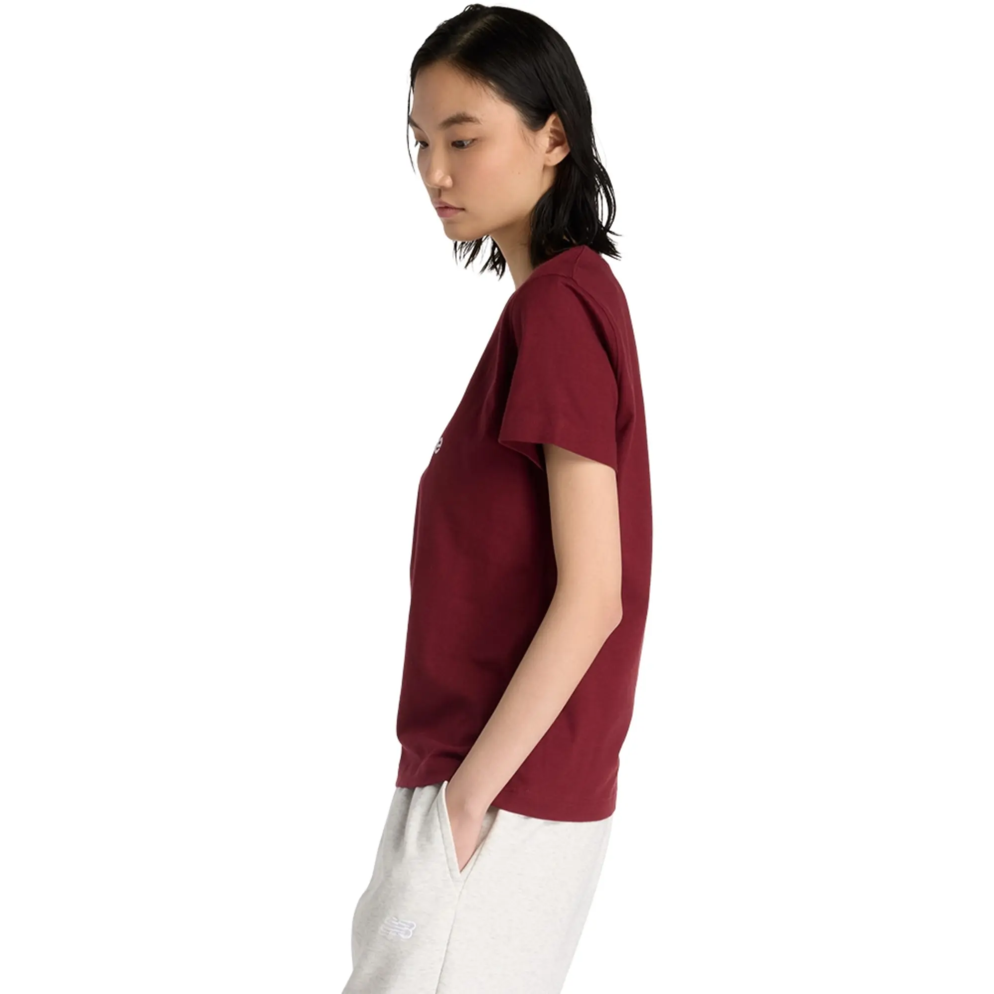 New Balance  LOGO JERSEY TEE  women's T shirt in Pink