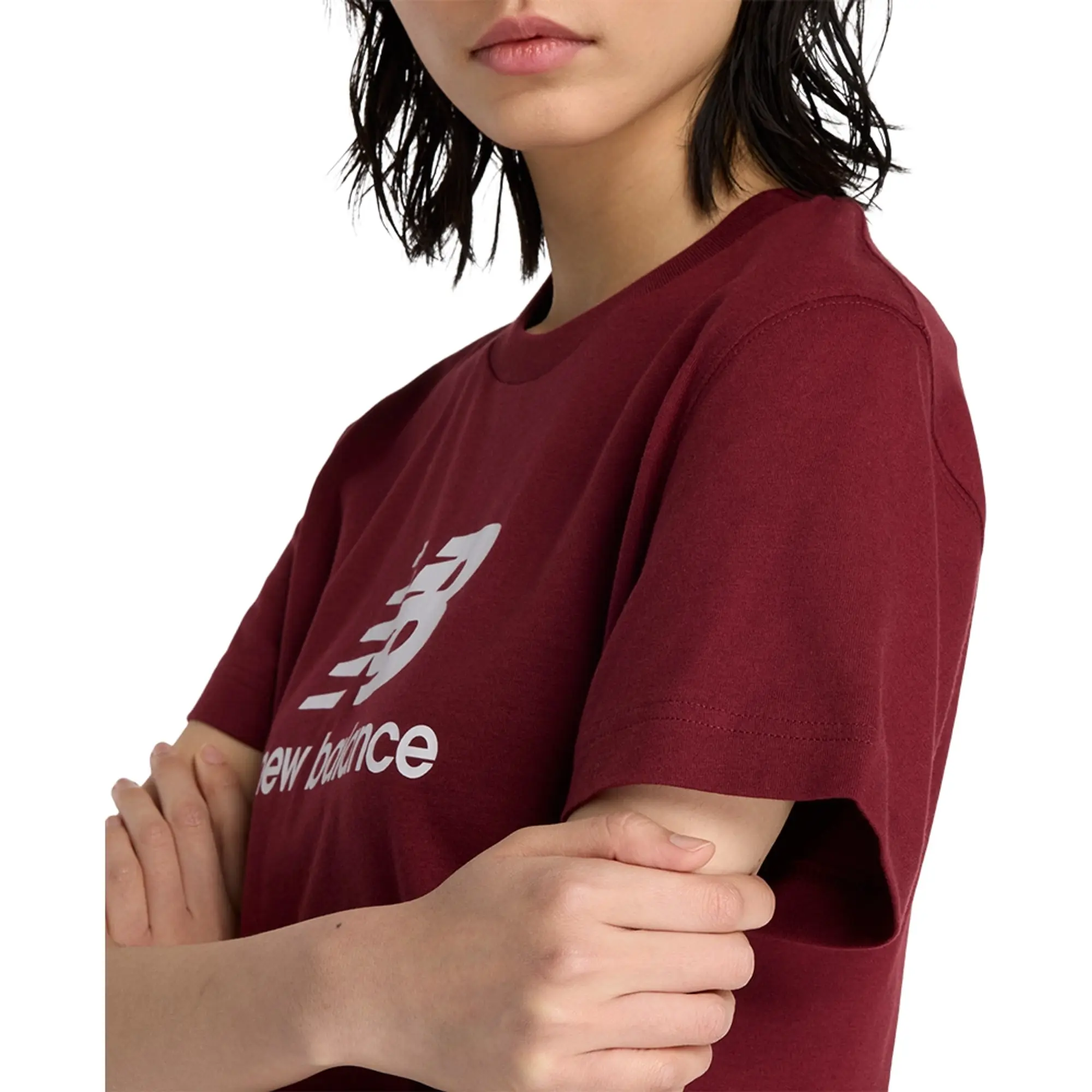 New Balance  LOGO JERSEY TEE  women's T shirt in Pink