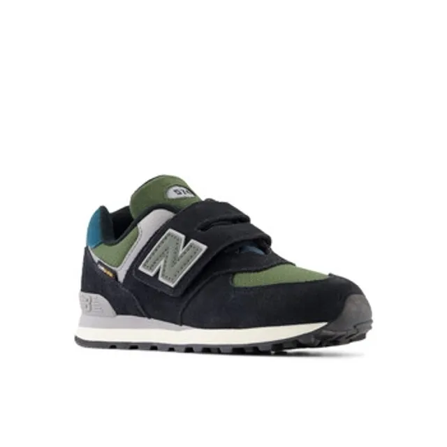 New Balance Kids 574 Lace Up Logo Trainers in Black
