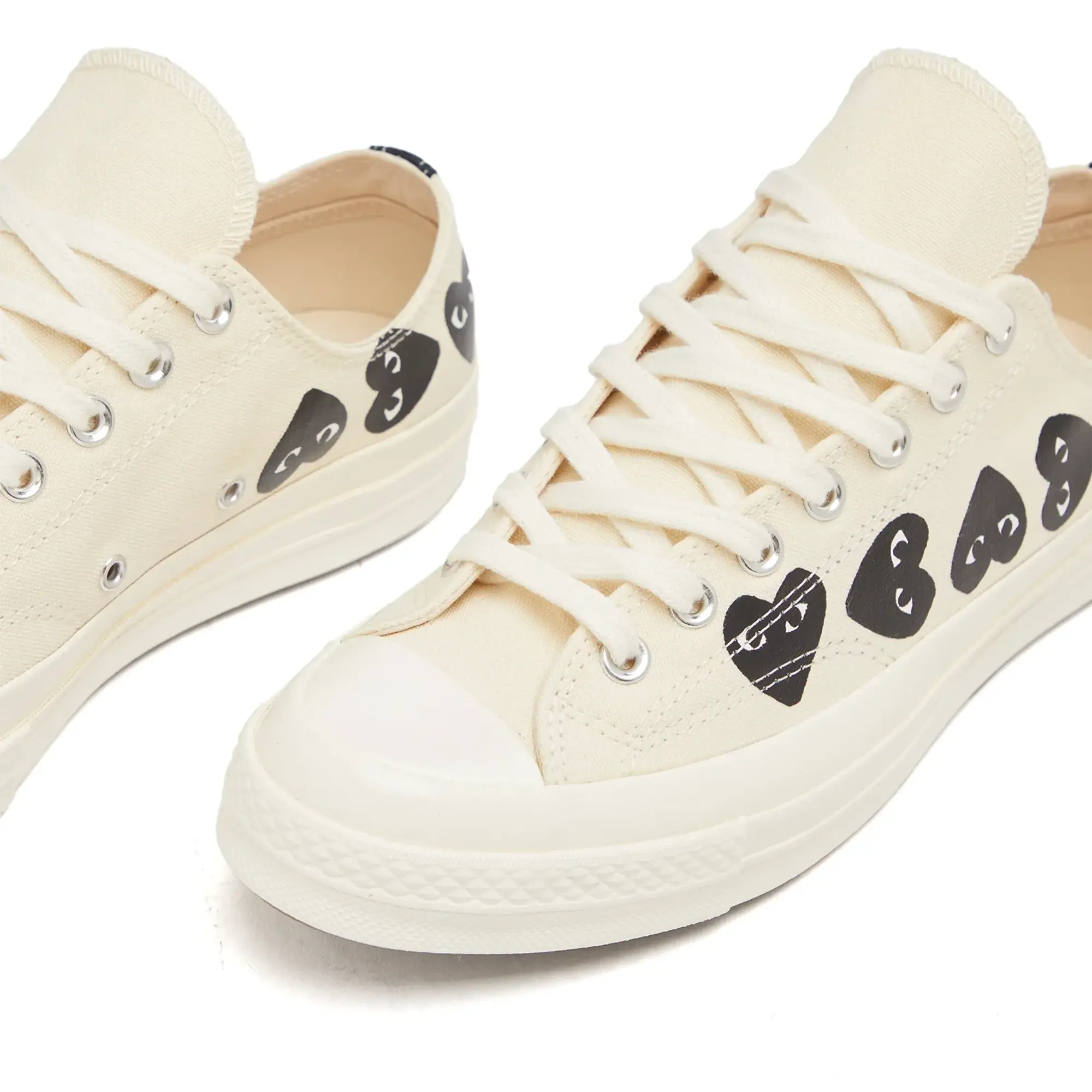 Comme des Garçons Play Men's x Converse Multi Heart Low Sneaker Beige
