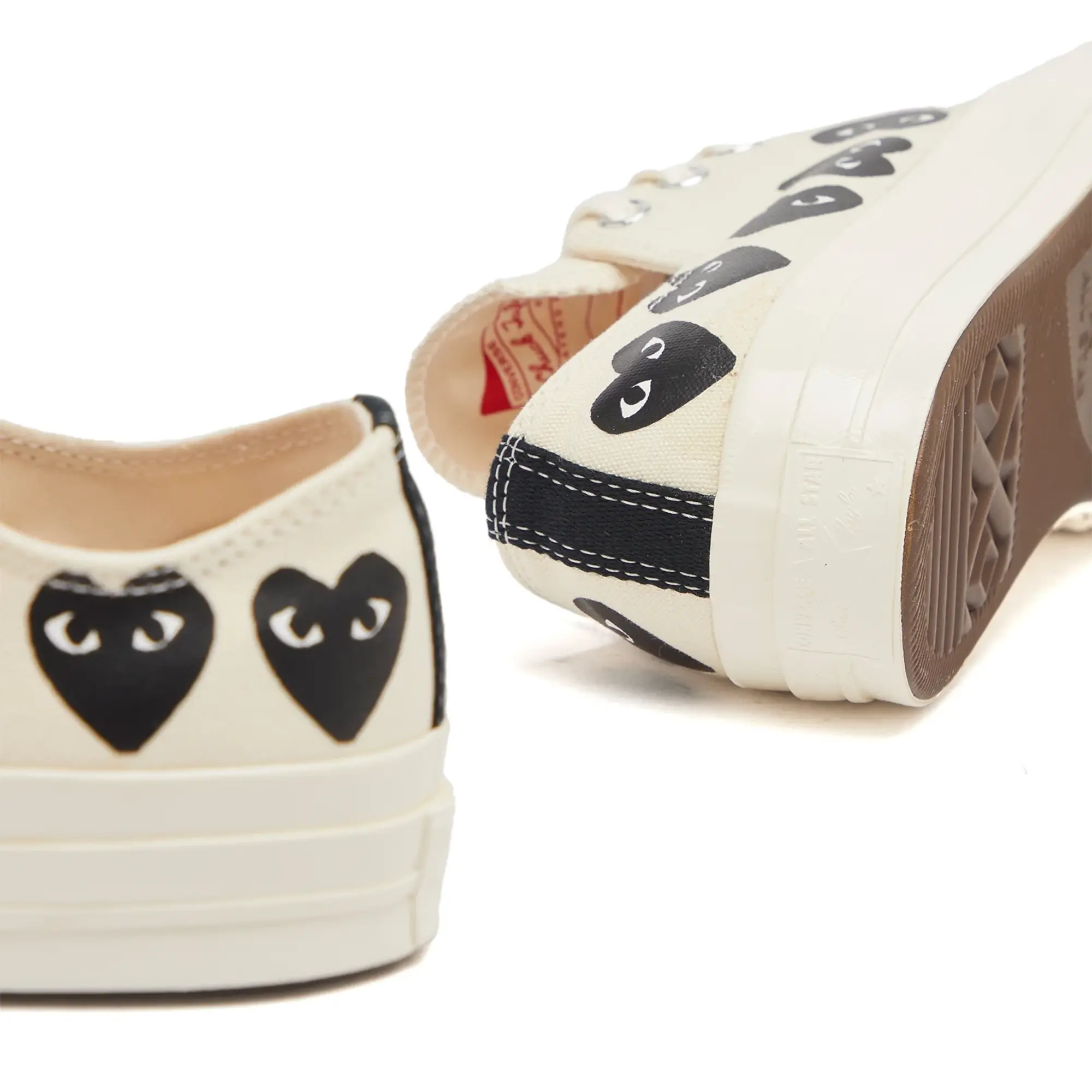Comme des Garçons Play Men's x Converse Multi Heart Low Sneaker Beige