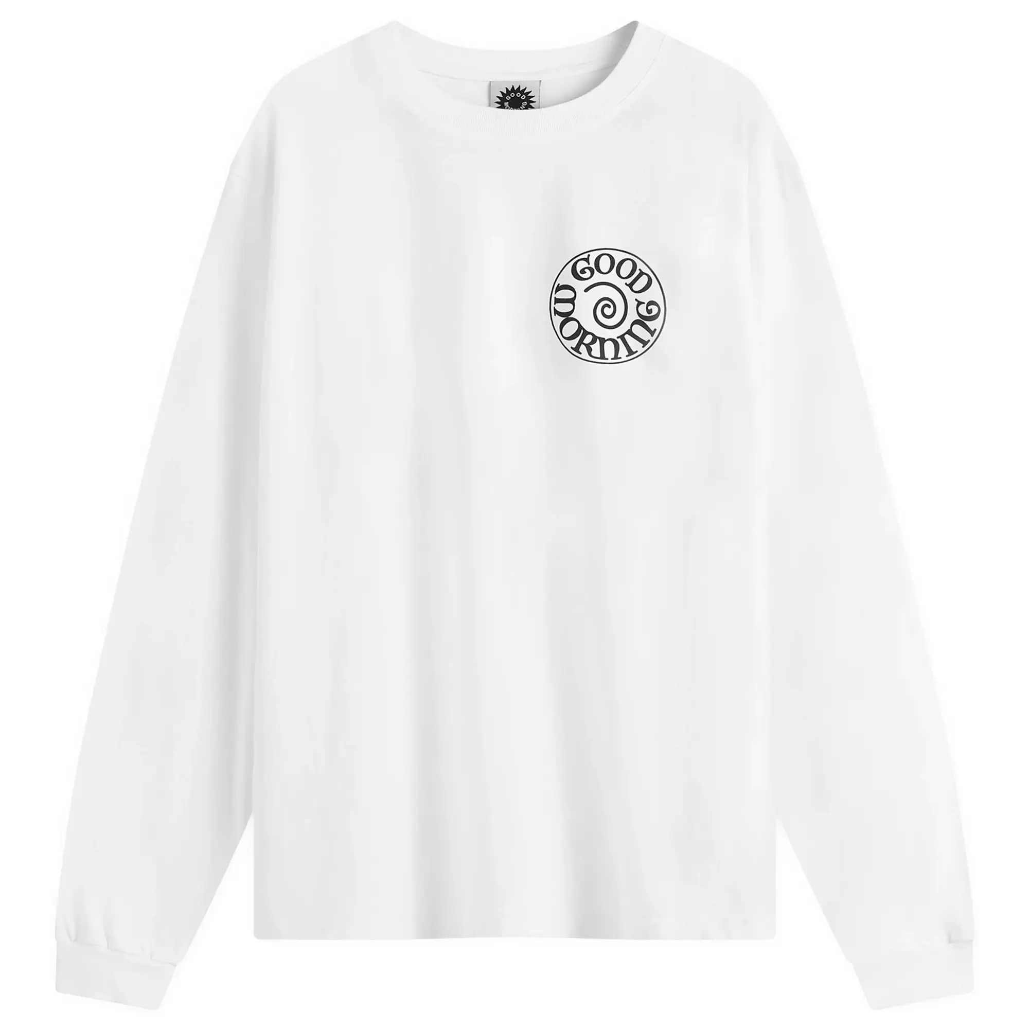 Good Morning Tapes Men's Spiral Logo Long Sleeve T-Shirt White