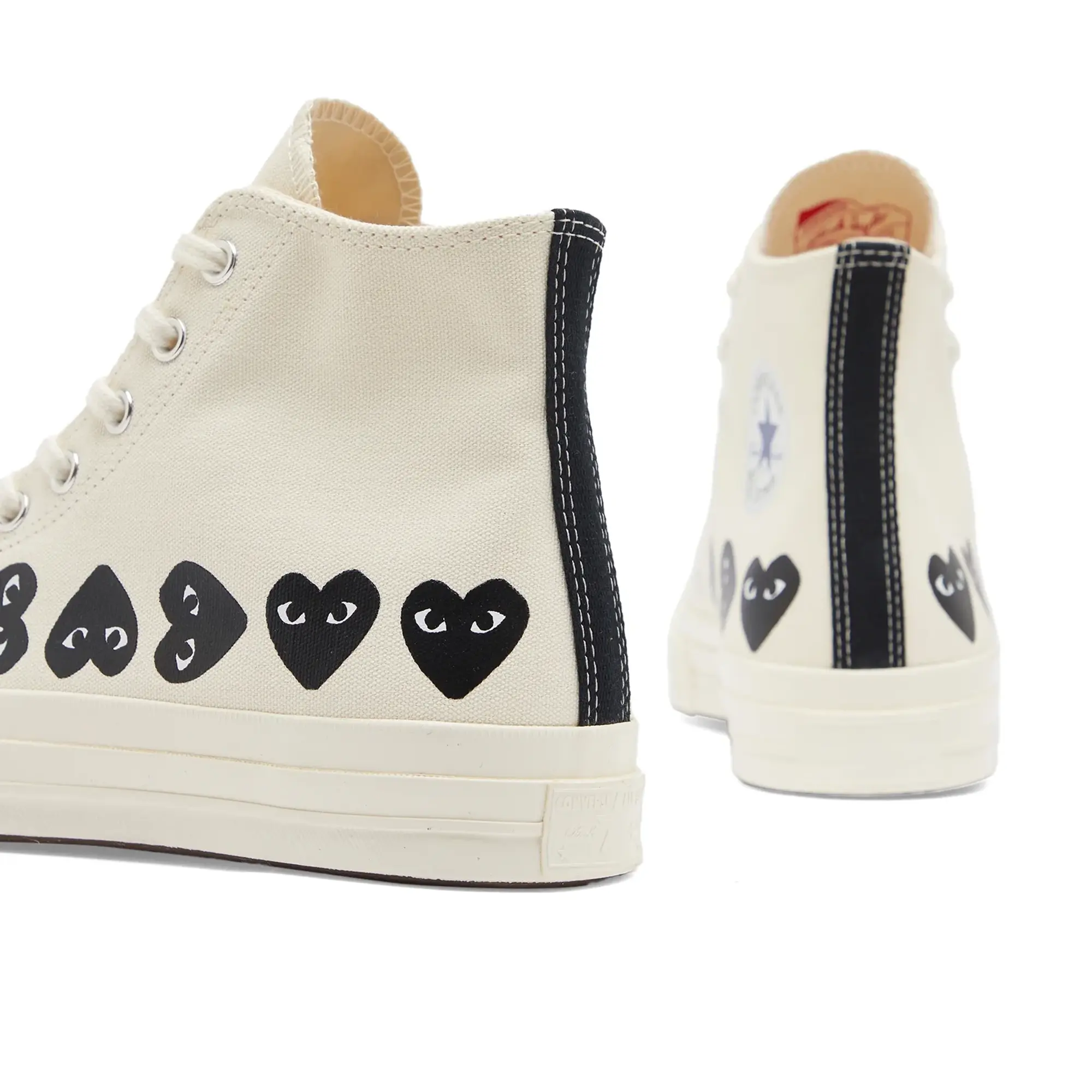 Comme des Garçons Play Men's x Converse Multi Heart High Sneaker Beige