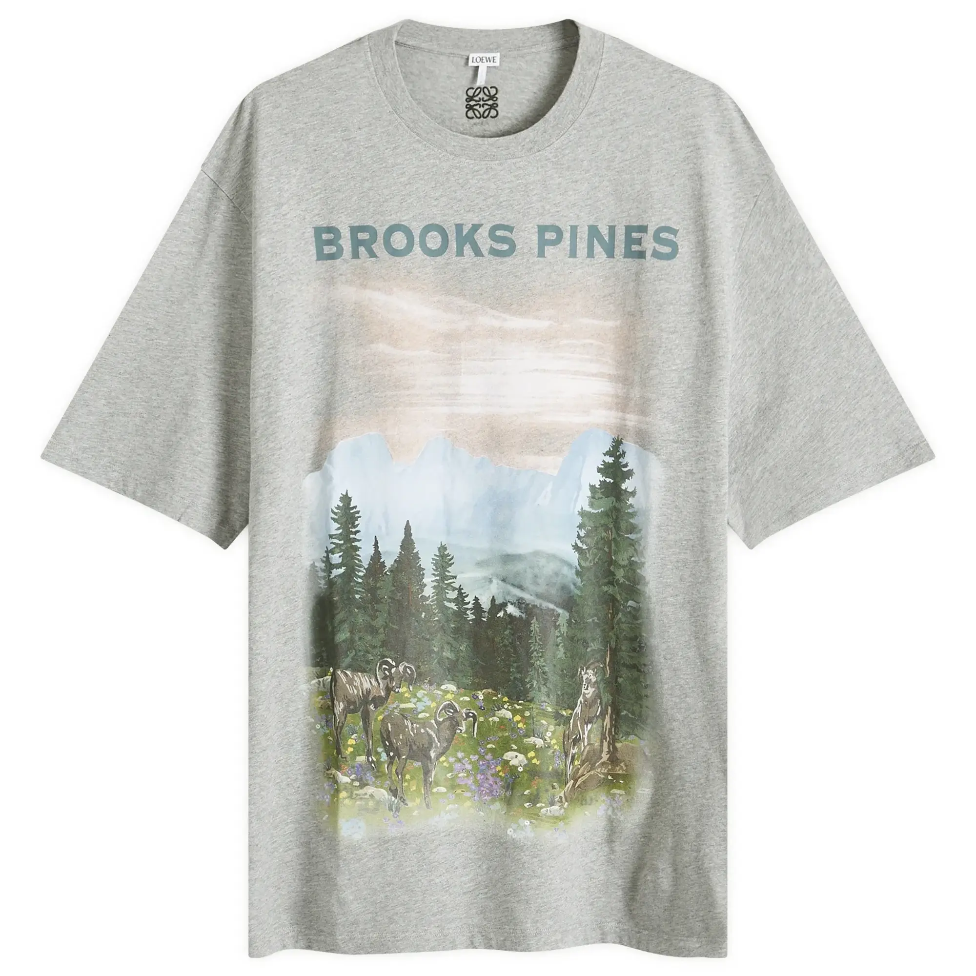Loewe Men's Brooks Pines T-Shirt Grey Melange