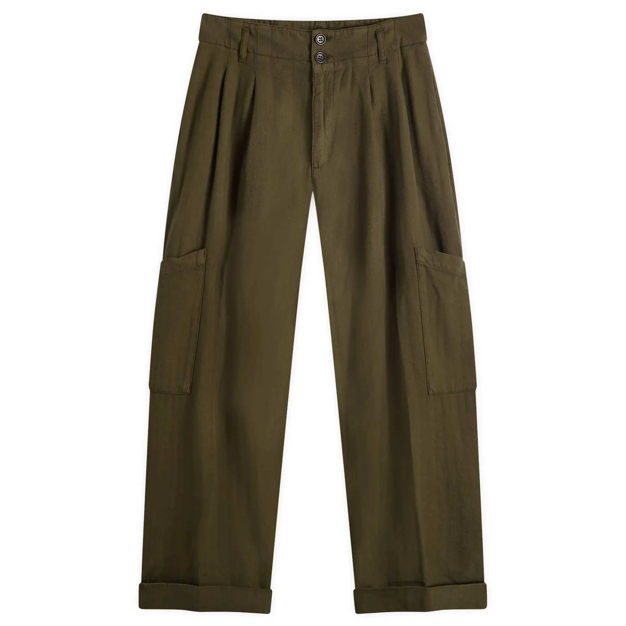 YMC Women's Greease Wide Trousers Olive