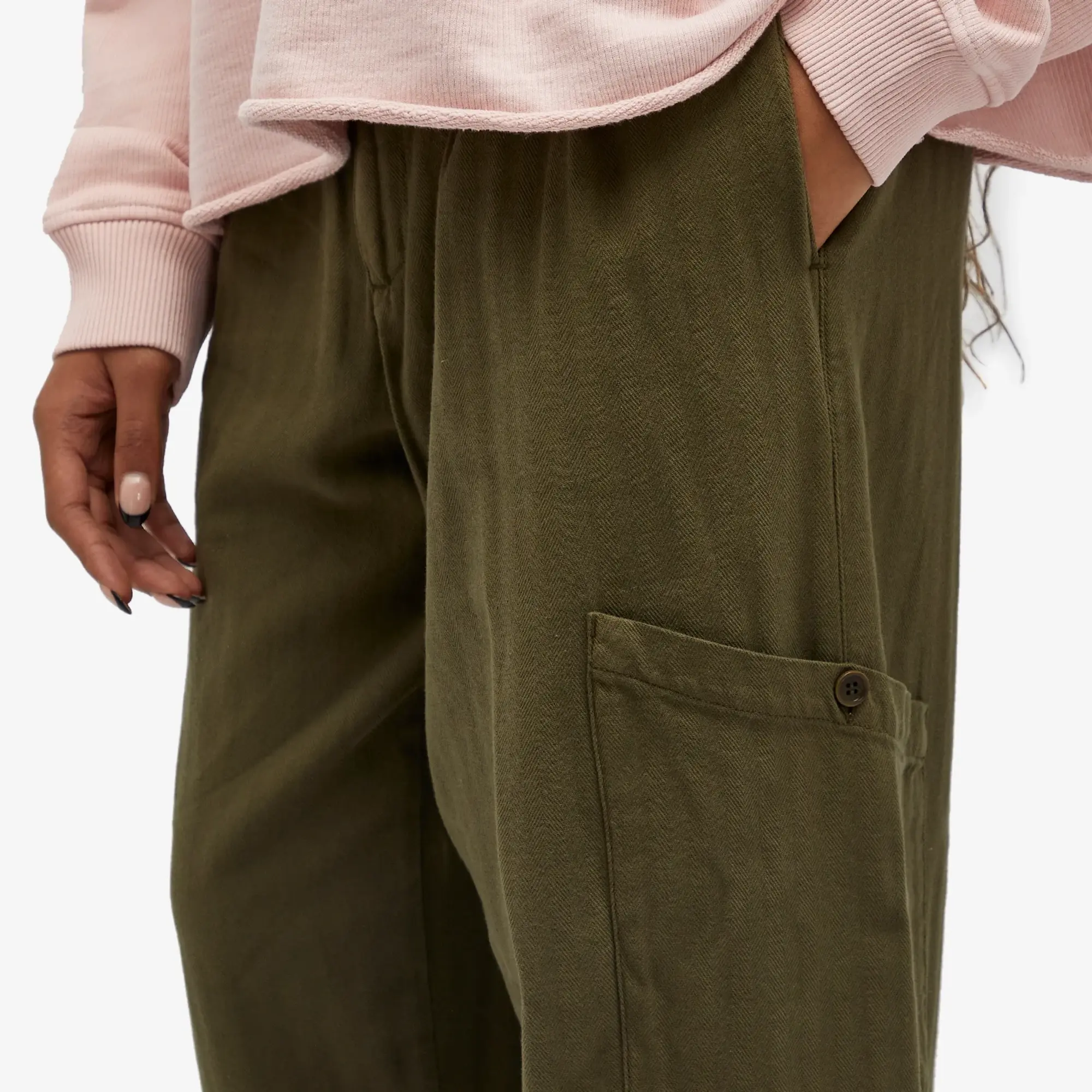 YMC Women's Greease Wide Trousers Olive