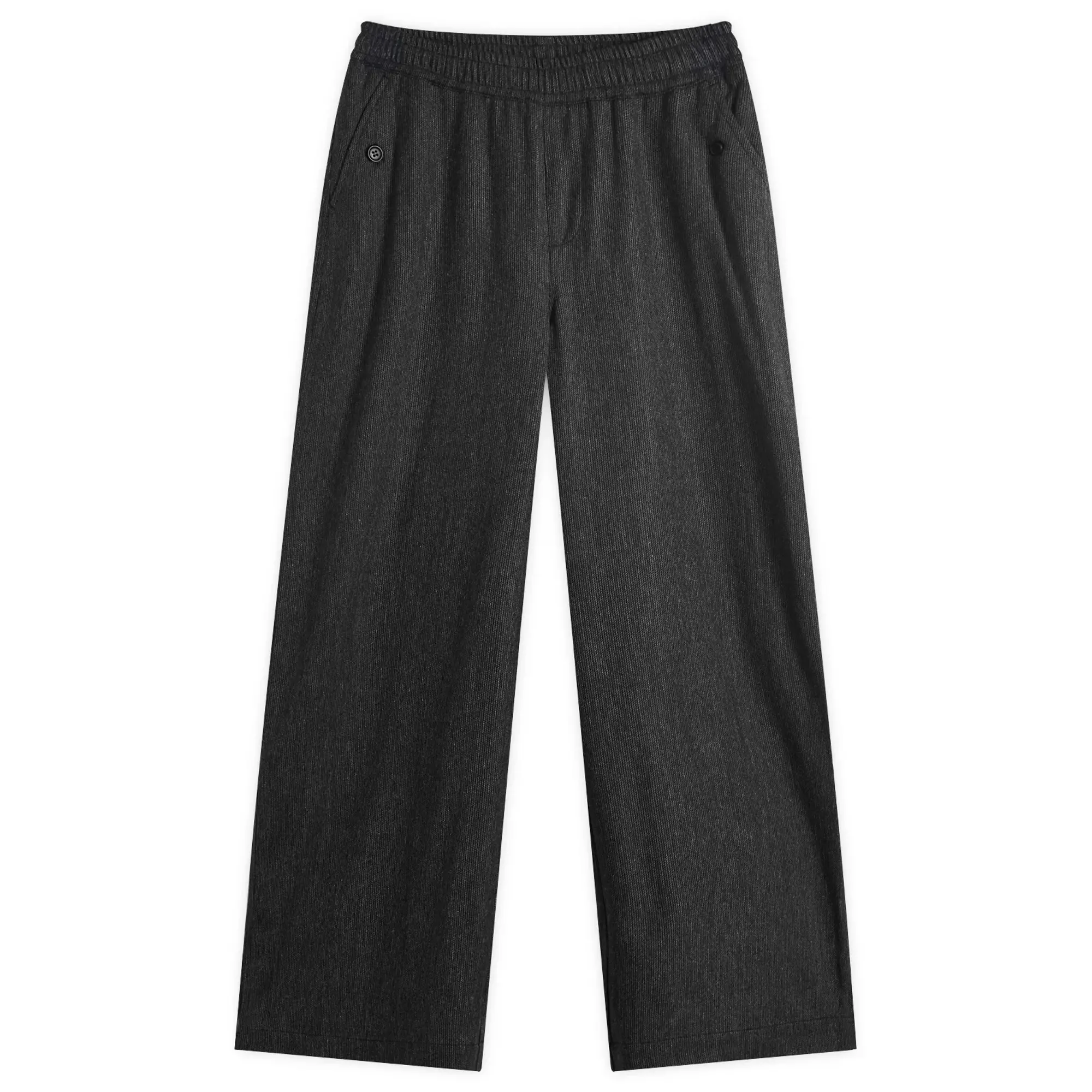 YMC Women's Miners Wool Wide Tailored Trousers Charcoal