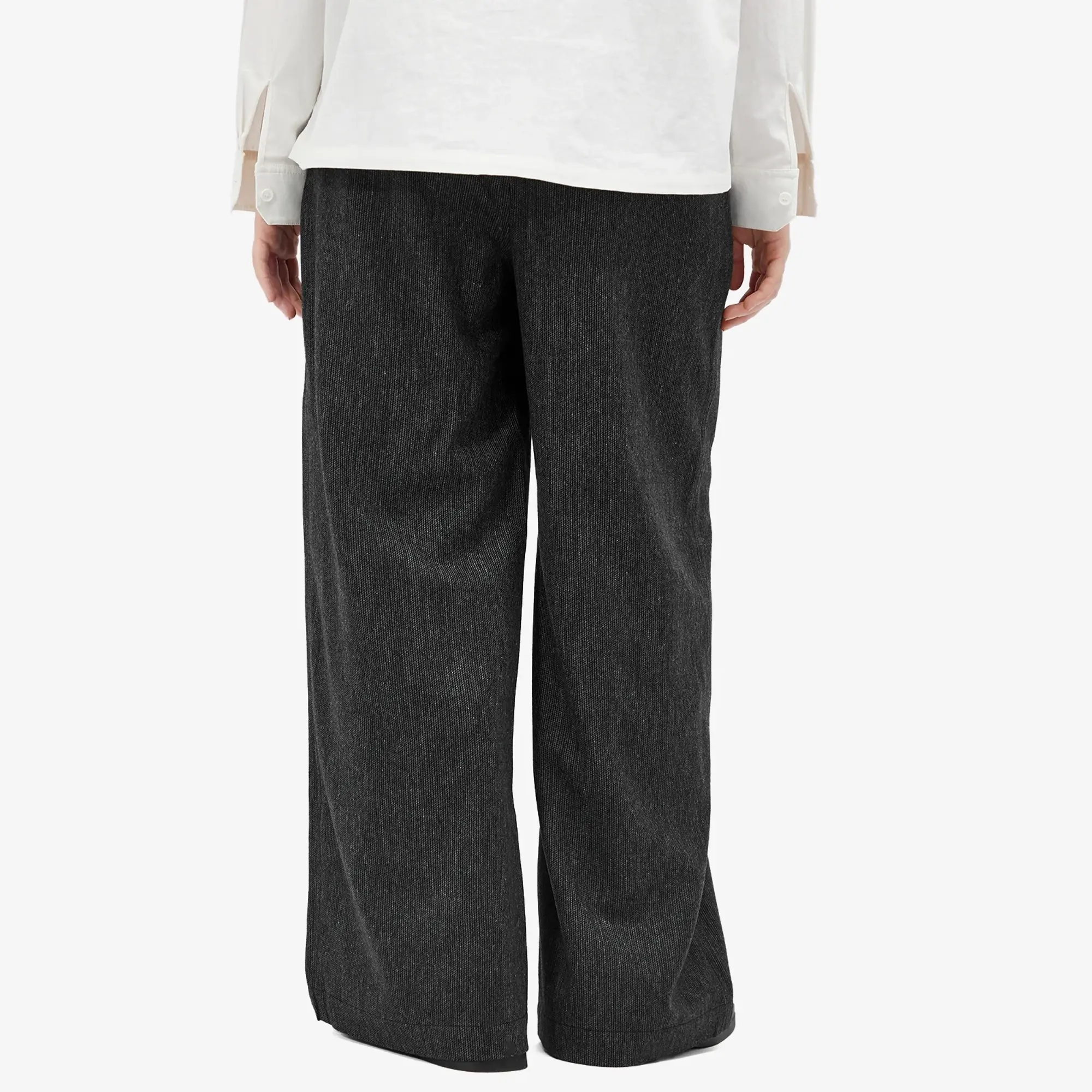 YMC Women's Miners Wool Wide Tailored Trousers Charcoal
