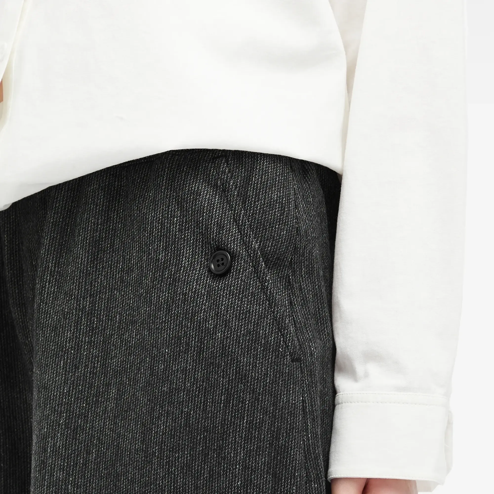 YMC Women's Miners Wool Wide Tailored Trousers Charcoal