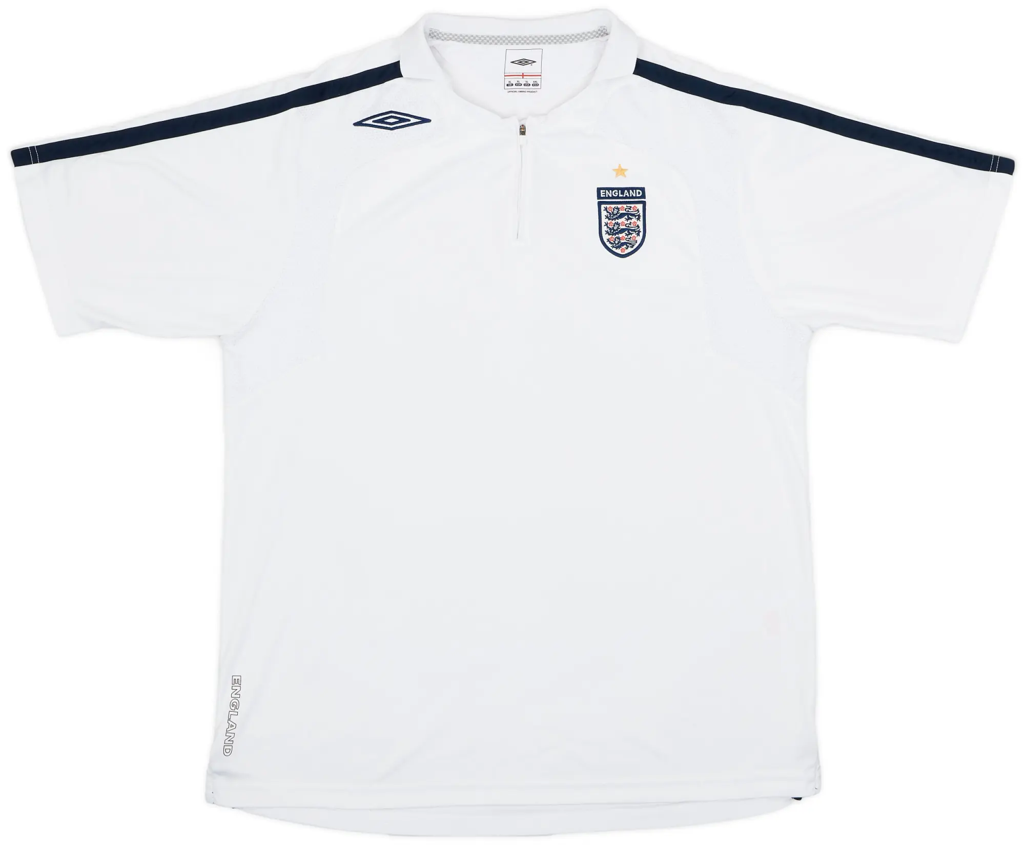 2006-07 England Umbro 1/4 Zip Polo Shirt - 8/10 - (XL)