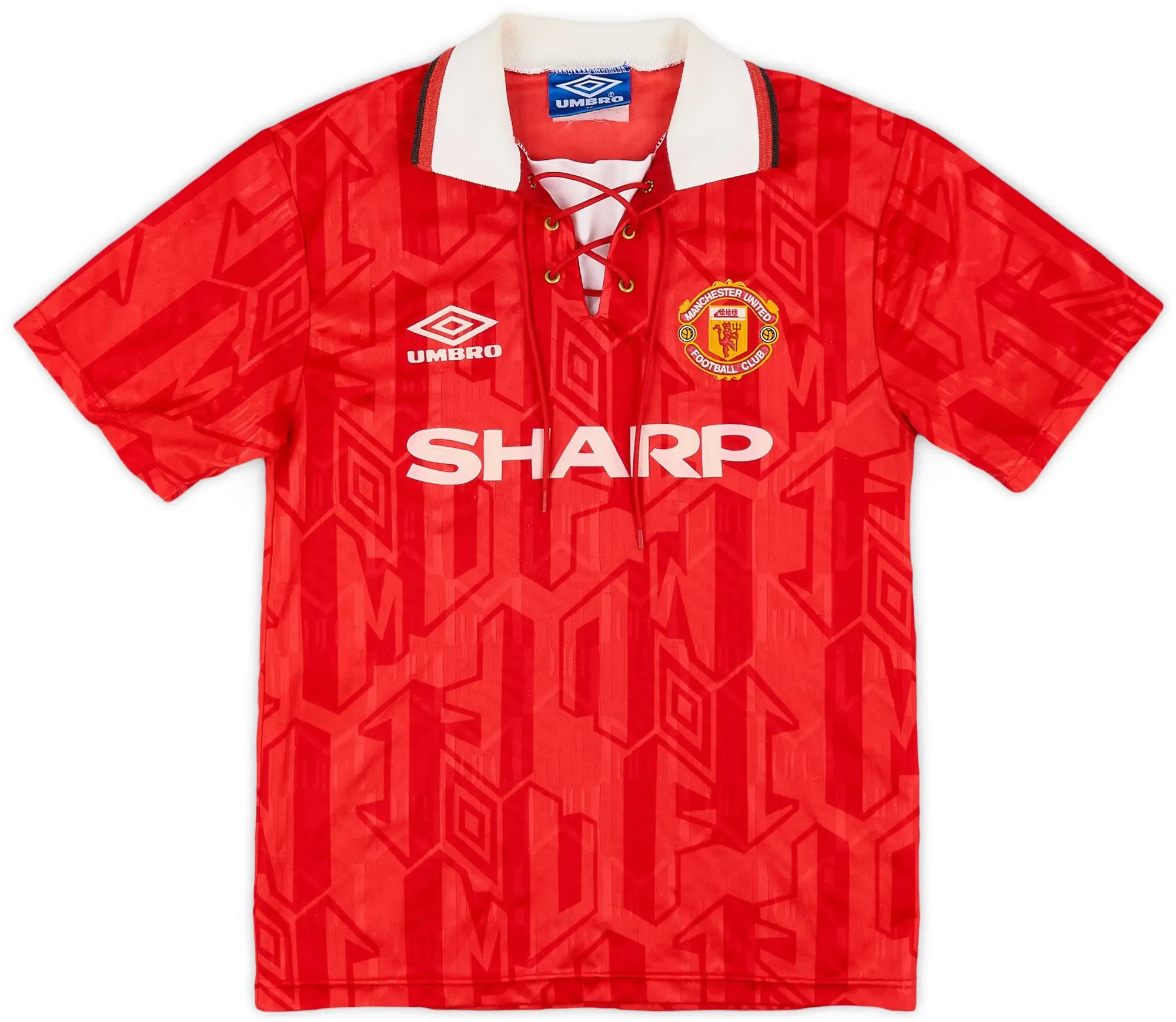 Umbro 1992-94 Manchester United Home Shirt - 8/10 - (L.Boys)