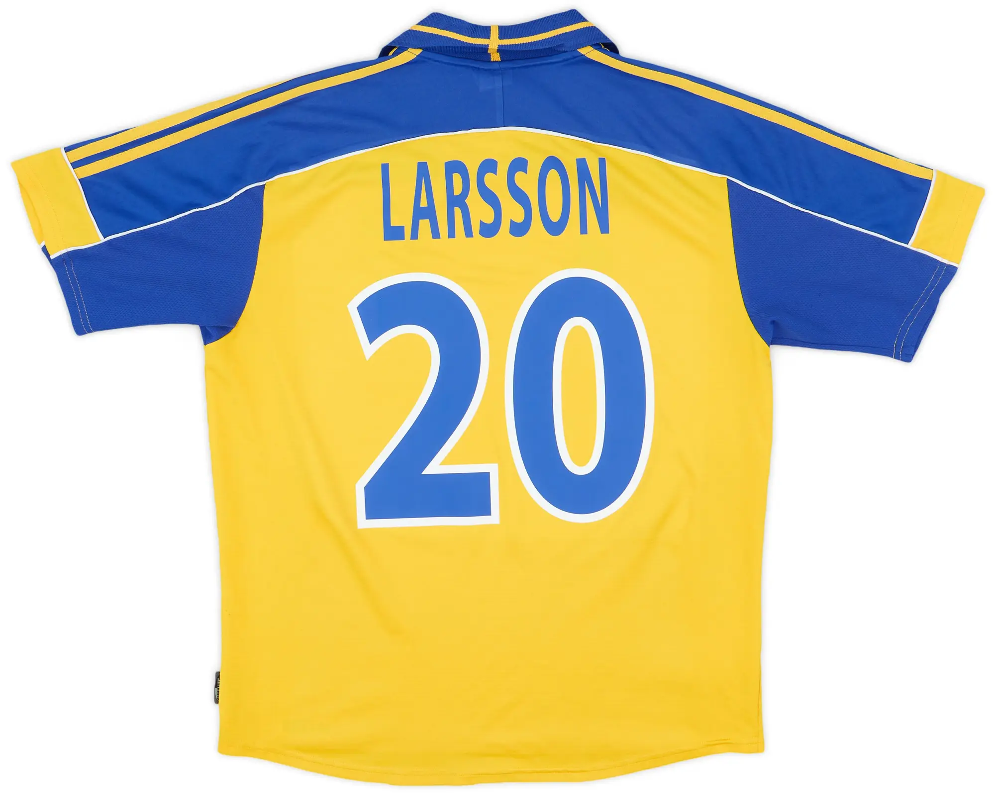 adidas 2000-02 Sweden Home Shirt Larsson #20 - 6/10 - (L)