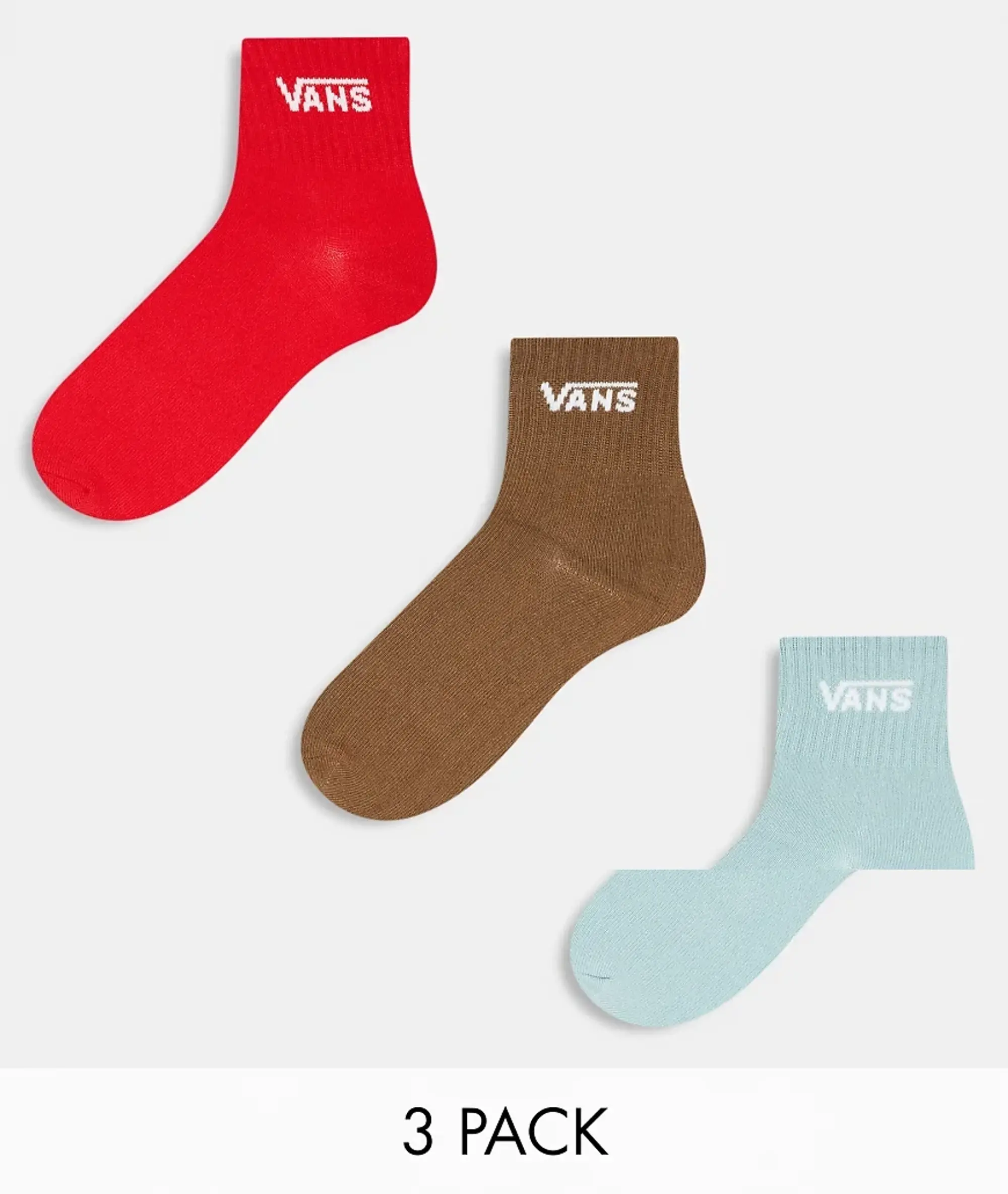 Vans Classic Half Crew Socks (3 Pairs) (Racing Red) Women Red