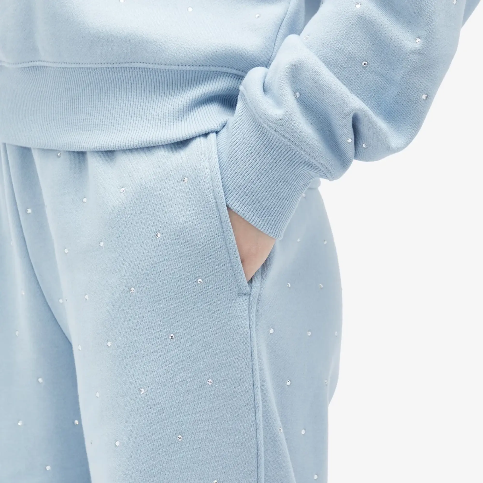 Good American Women's Crystal Wide Leg Sweatpants Winter Sky