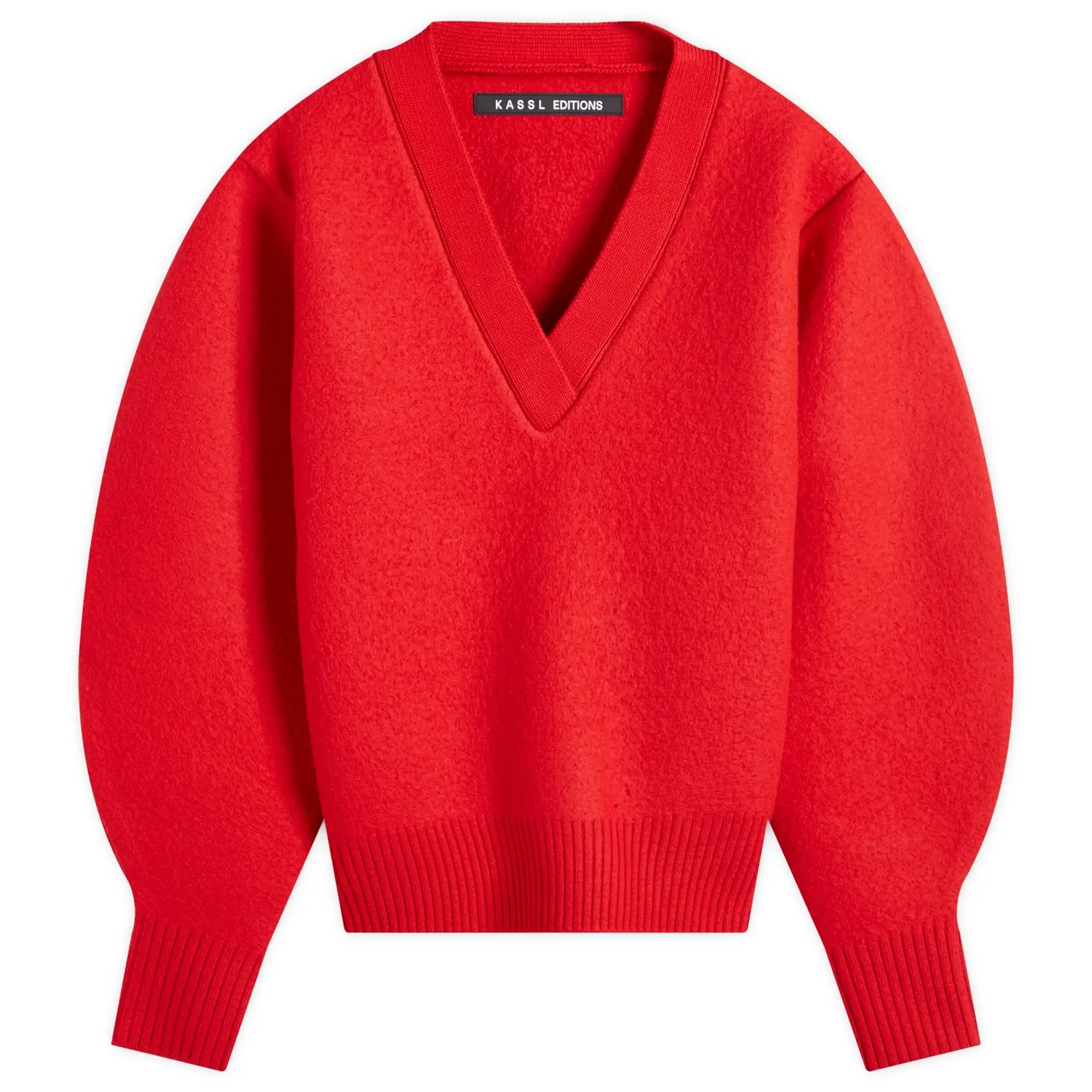 KASSL Editions kassl V -Sweater Boiled Wool Jumper Red