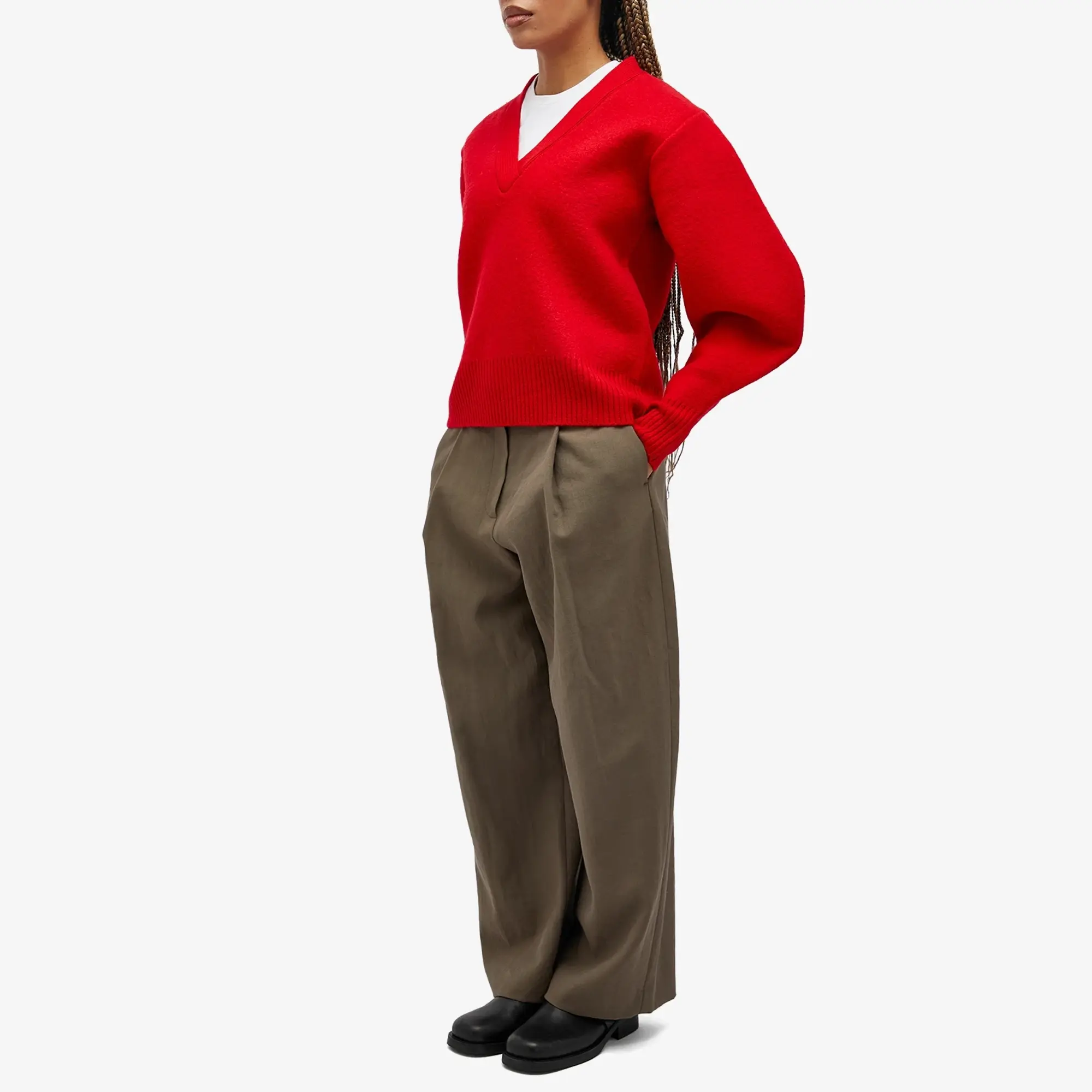 KASSL Editions kassl V -Sweater Boiled Wool Jumper Red