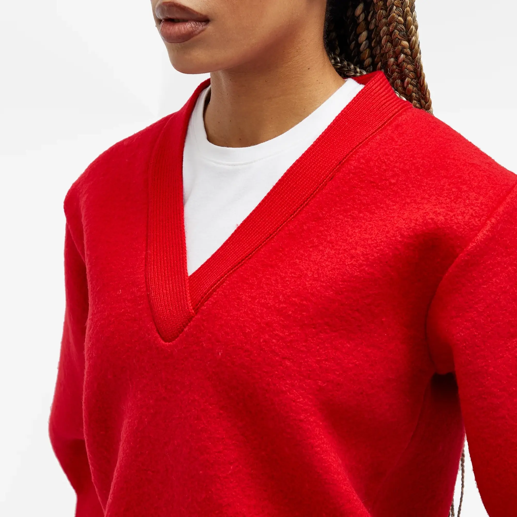 KASSL Editions kassl V -Sweater Boiled Wool Jumper Red