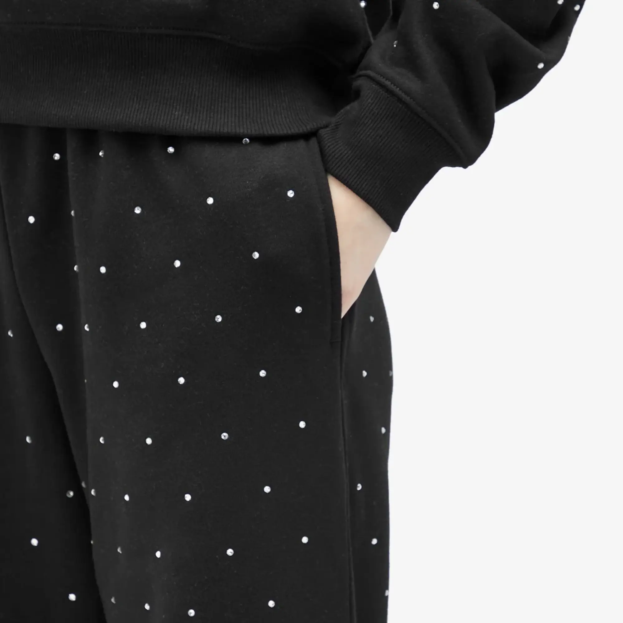 Good American Women's Crystal Wide Leg Sweatpants Black