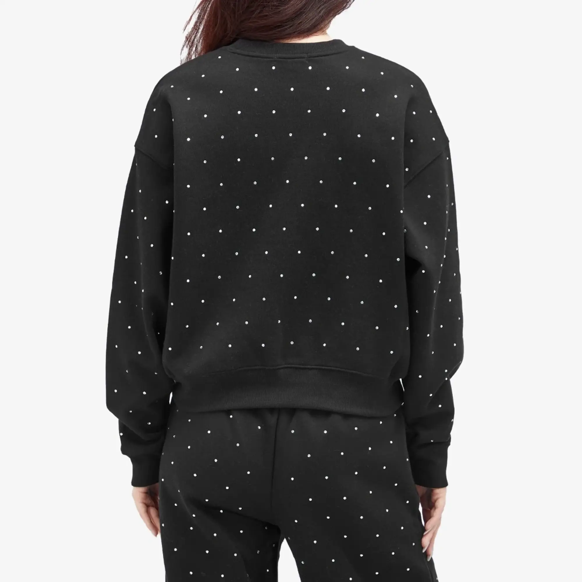 Good American Women's Crystal Crewneck Sweatshirt Black