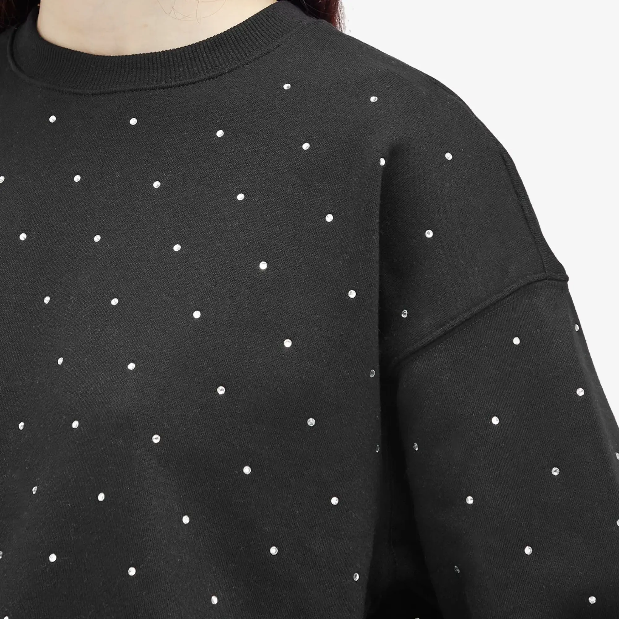 Good American Women's Crystal Crewneck Sweatshirt Black