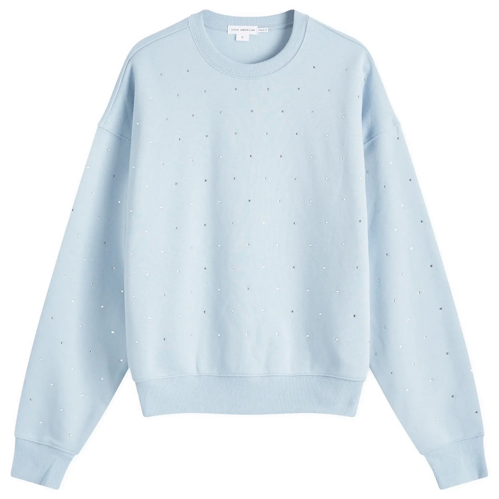 Good American Women's Crystal Crewneck Sweatshirt Winter Sky