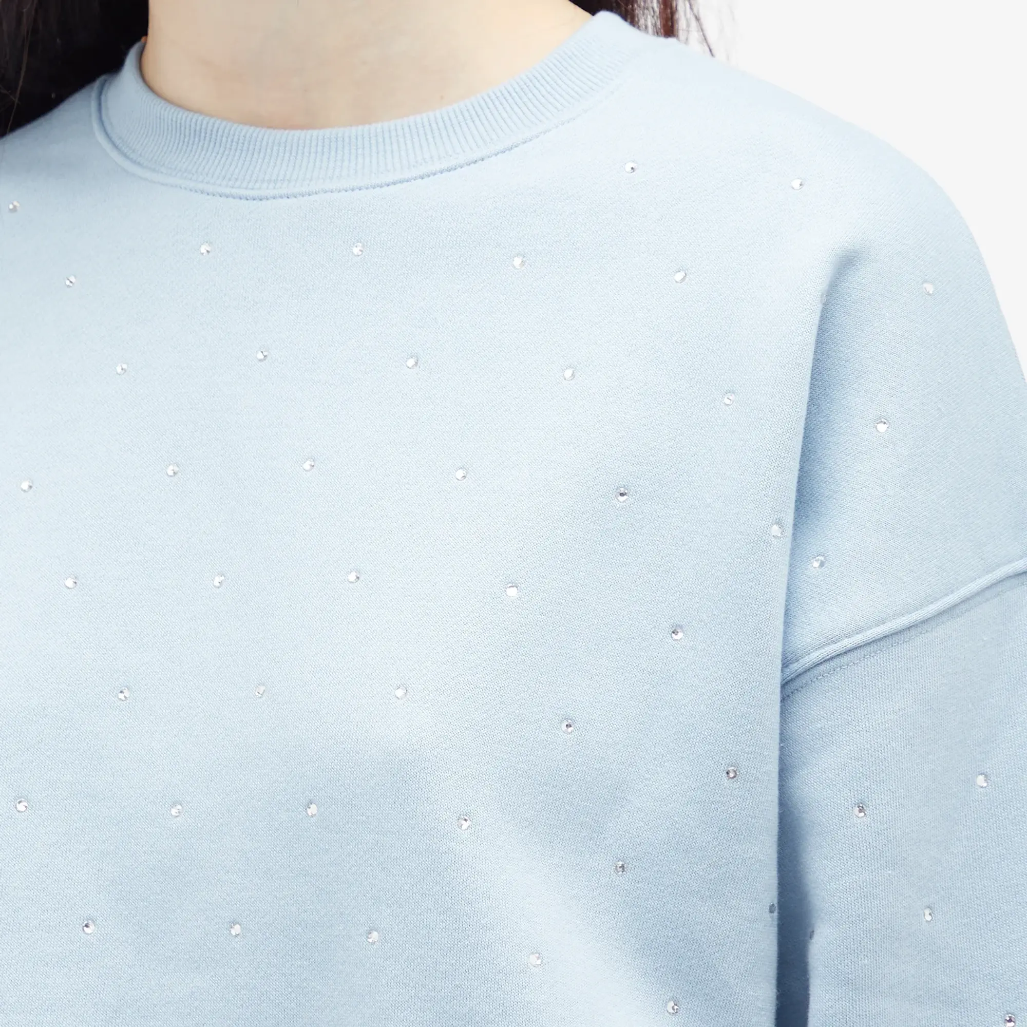 Good American Women's Crystal Crewneck Sweatshirt Winter Sky