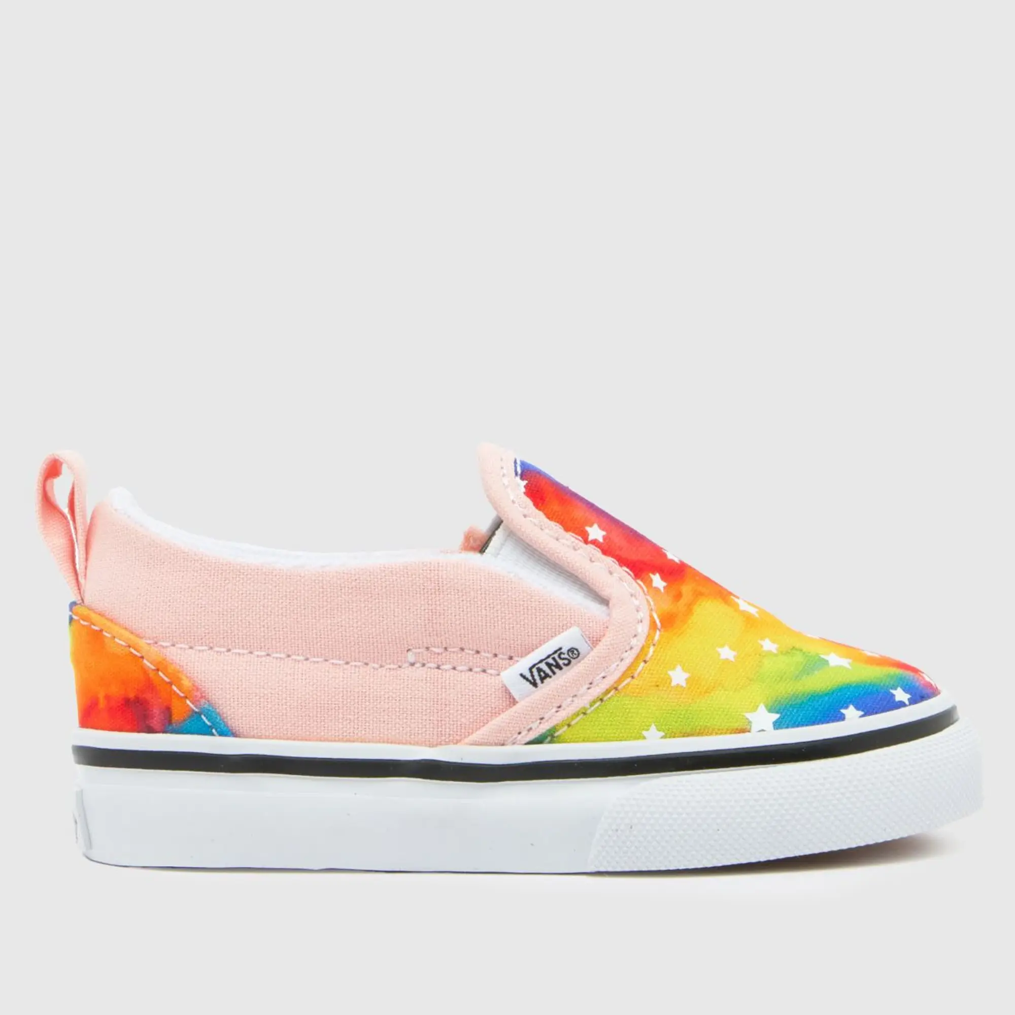 Vans Toddler Slip On V Hook And Loop Glitter Shoes 1 4 Years Rainbow Galaxy Pink Multi Toddler Pink VN000UBSBIY FOOTY.COM