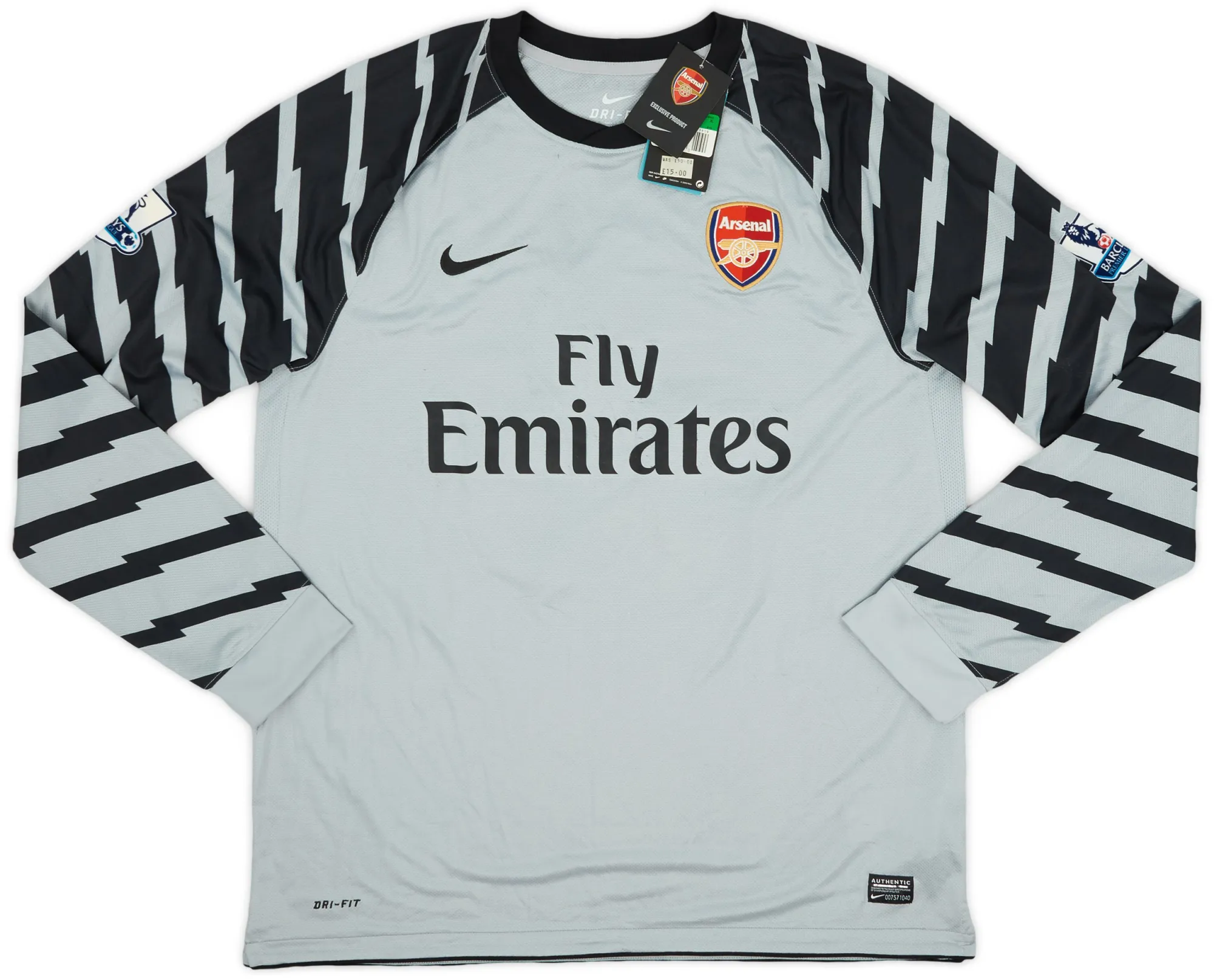 Nike 2010-11 Arsenal Grey GK Shirt Szczesny #53 (XL) | ARSG10-251