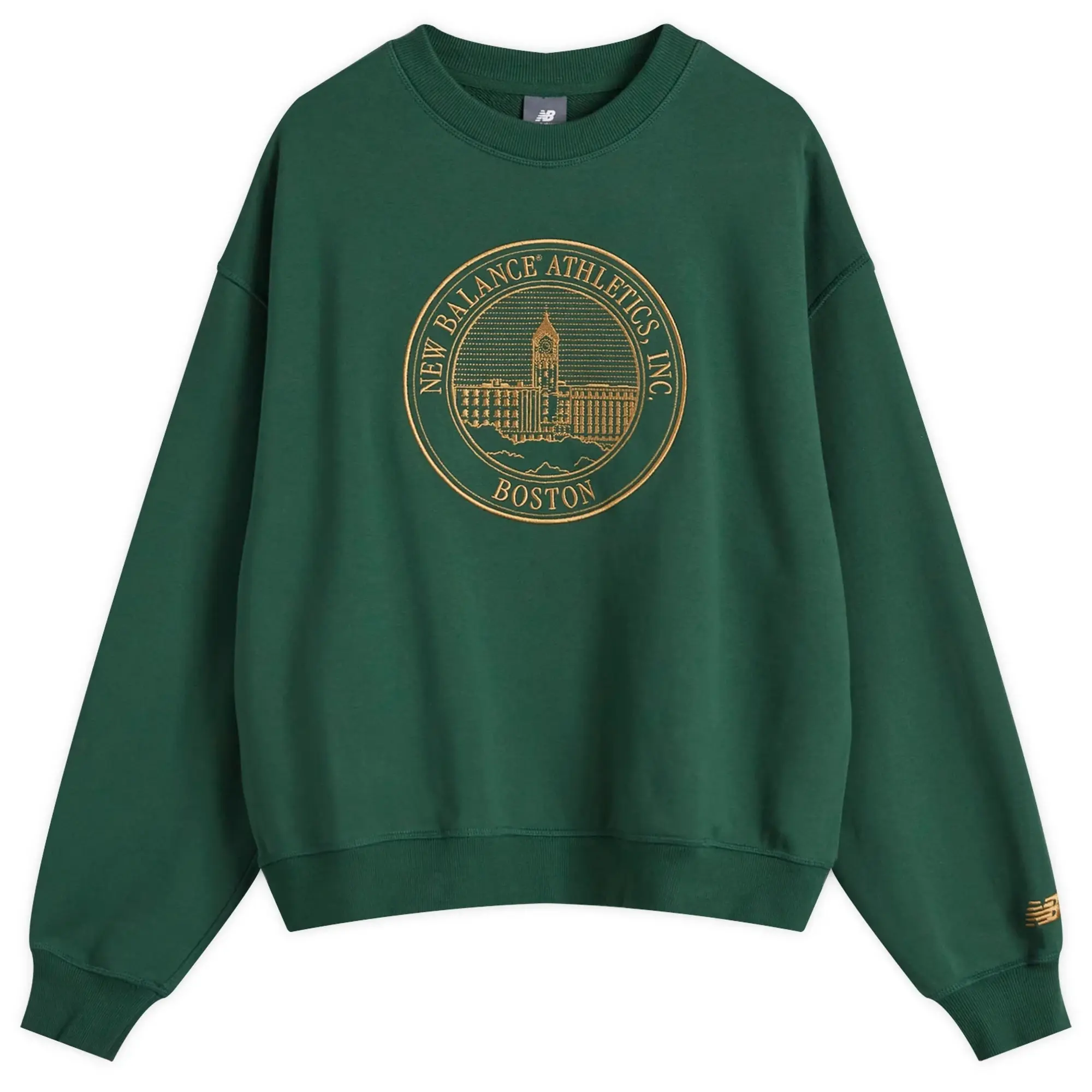 New Balance Men's Varsity Oversized Crewneck Sweat Nightwatch Green