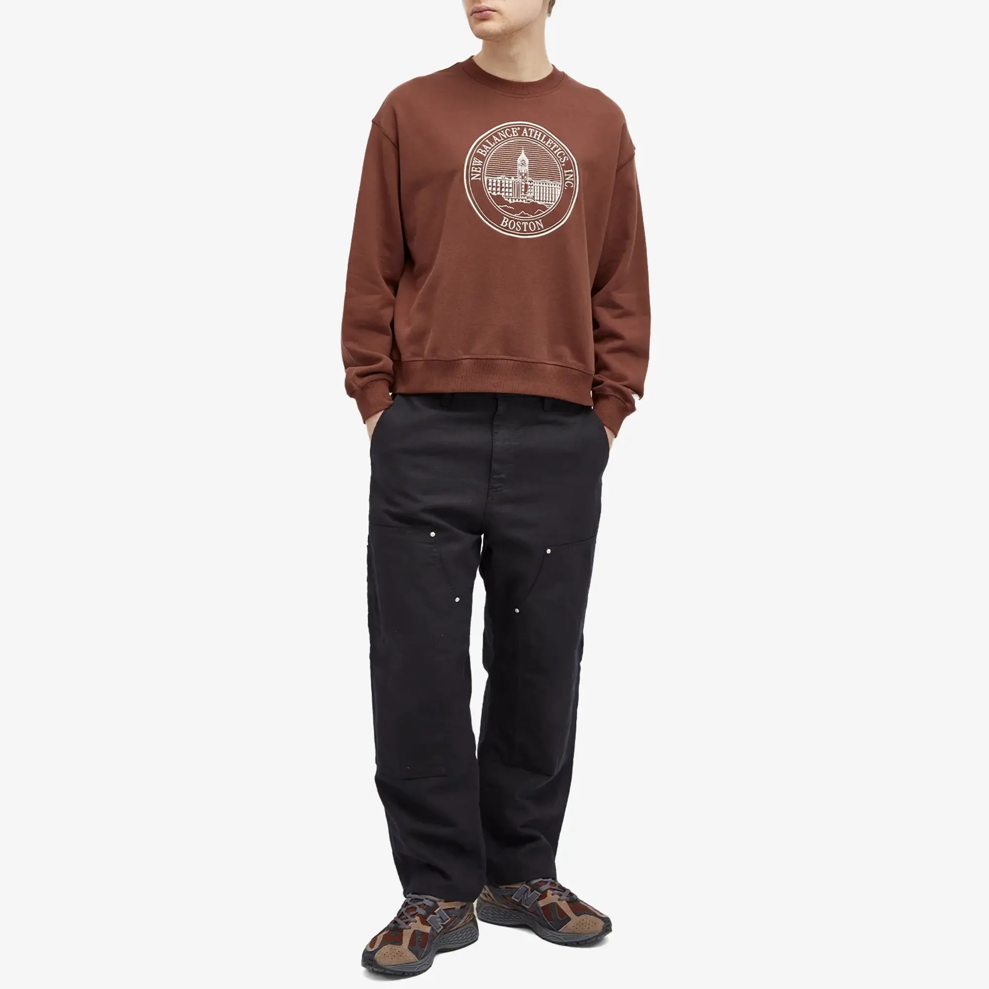 New Balance Men's Varsity Oversized Crewneck Sweat Nightwatch Green
