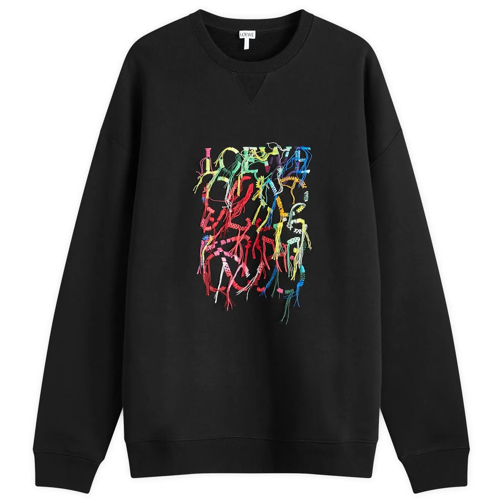 Loewe Men's Embroidered Logo Sweatshirt Black