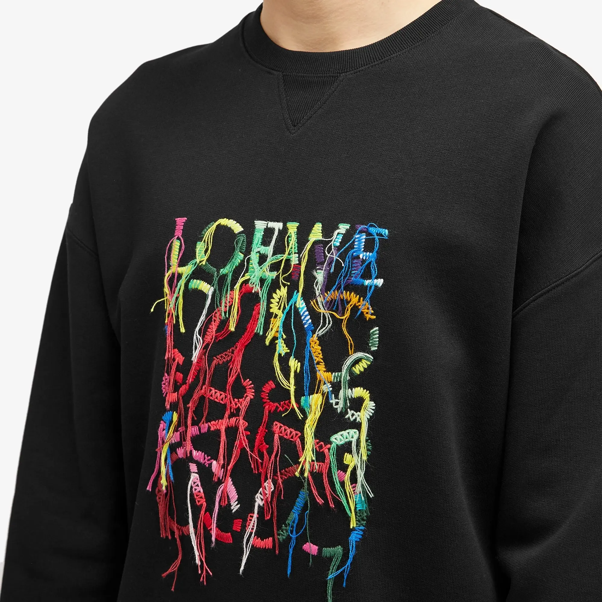 Loewe Men's Embroidered Logo Sweatshirt Black
