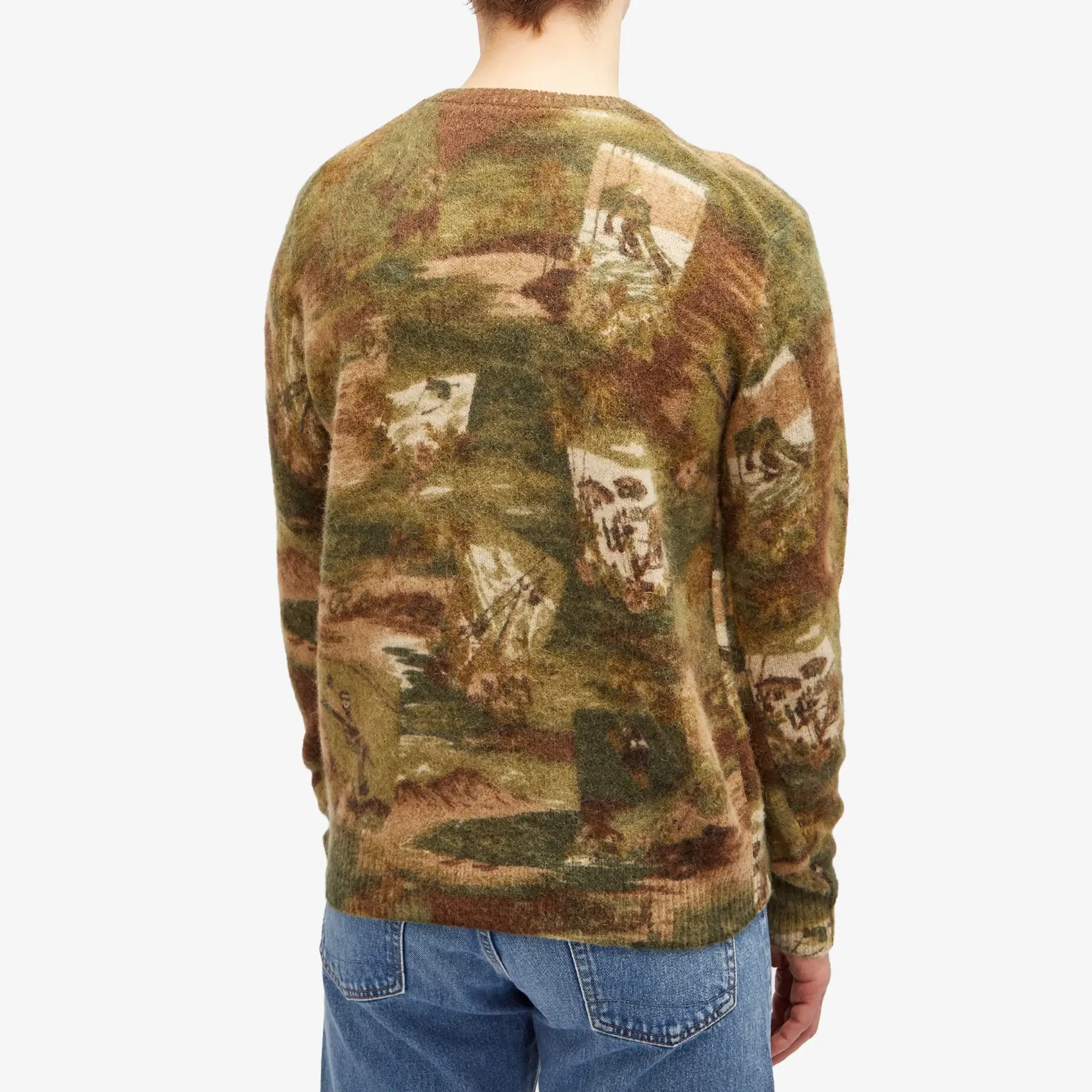 Polo Ralph Lauren Men's Ski Camo Knit Sweater Olive Combo
