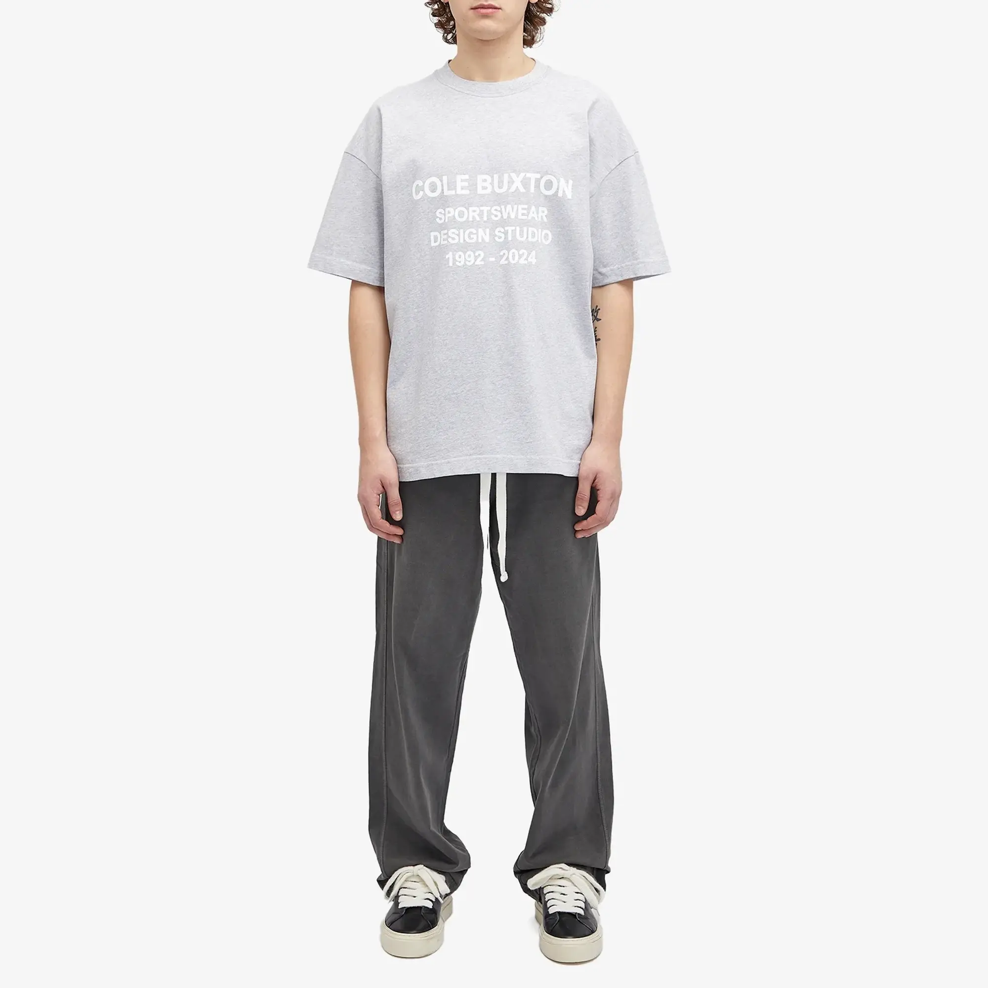 Cole Buxton Men's Design Studios T-Shirt Light Grey Marl