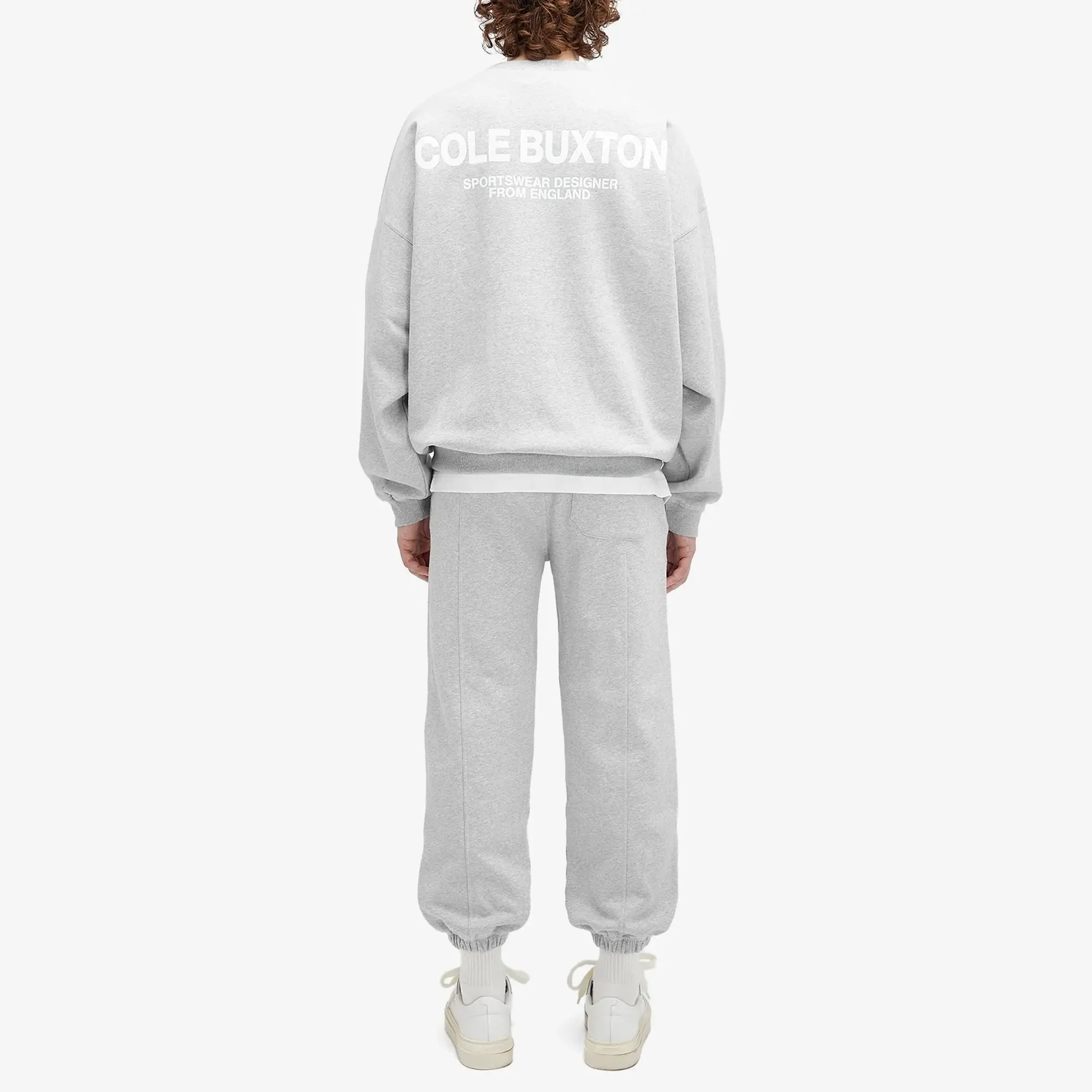 Cole Buxton Men's Sportswear Crew Sweatshirt Light Grey Marl