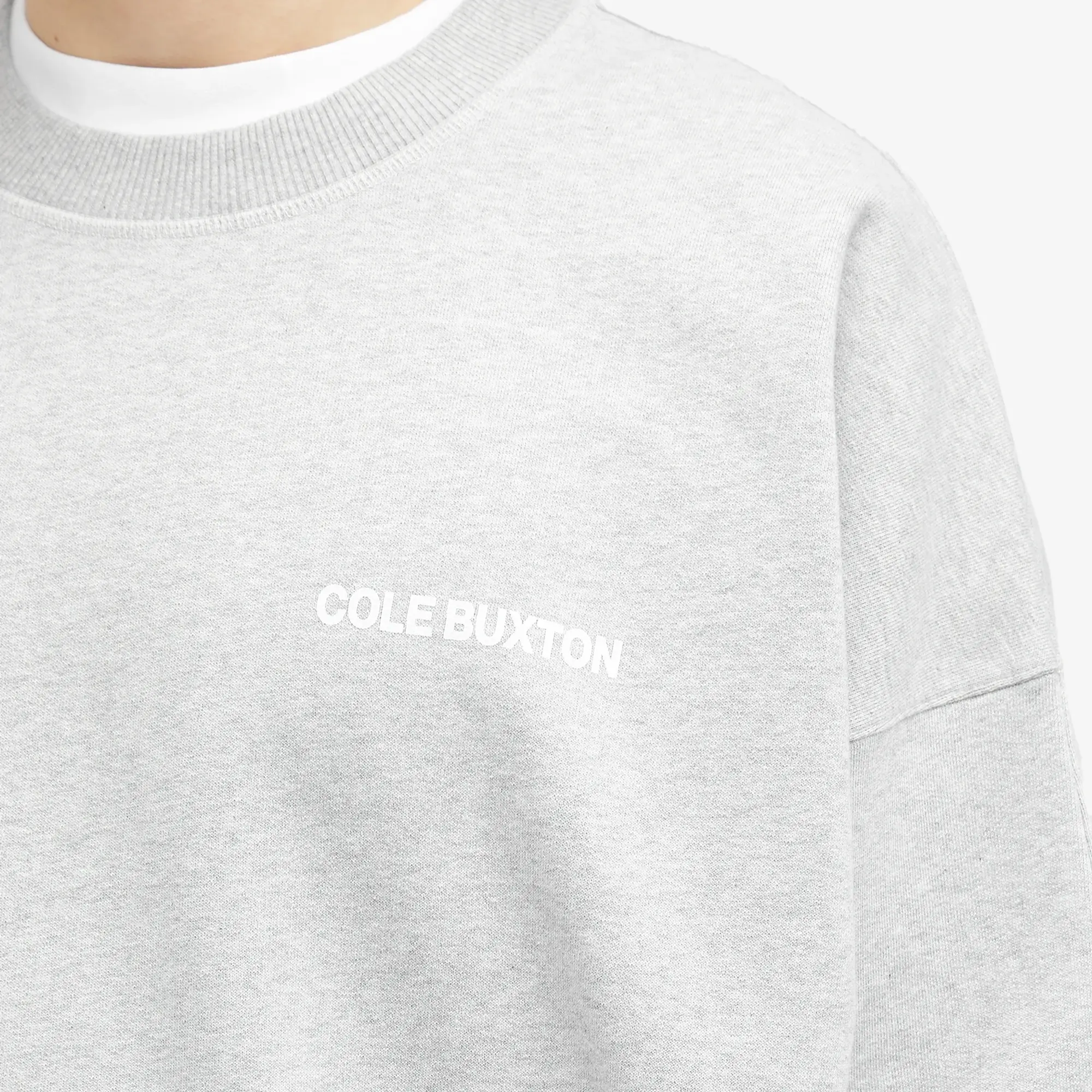 Cole Buxton Men's Sportswear Crew Sweatshirt Light Grey Marl