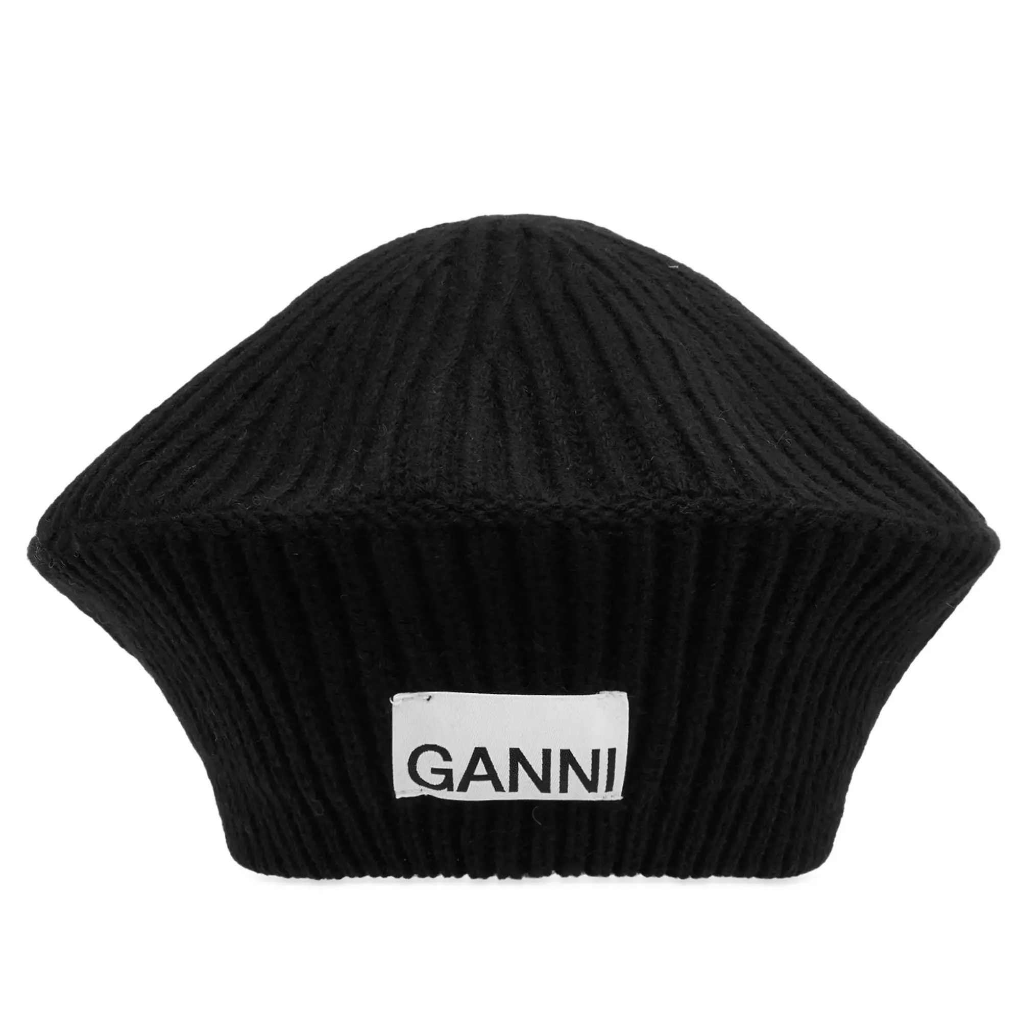 GANNI Women's Structured Rib Beret Black
