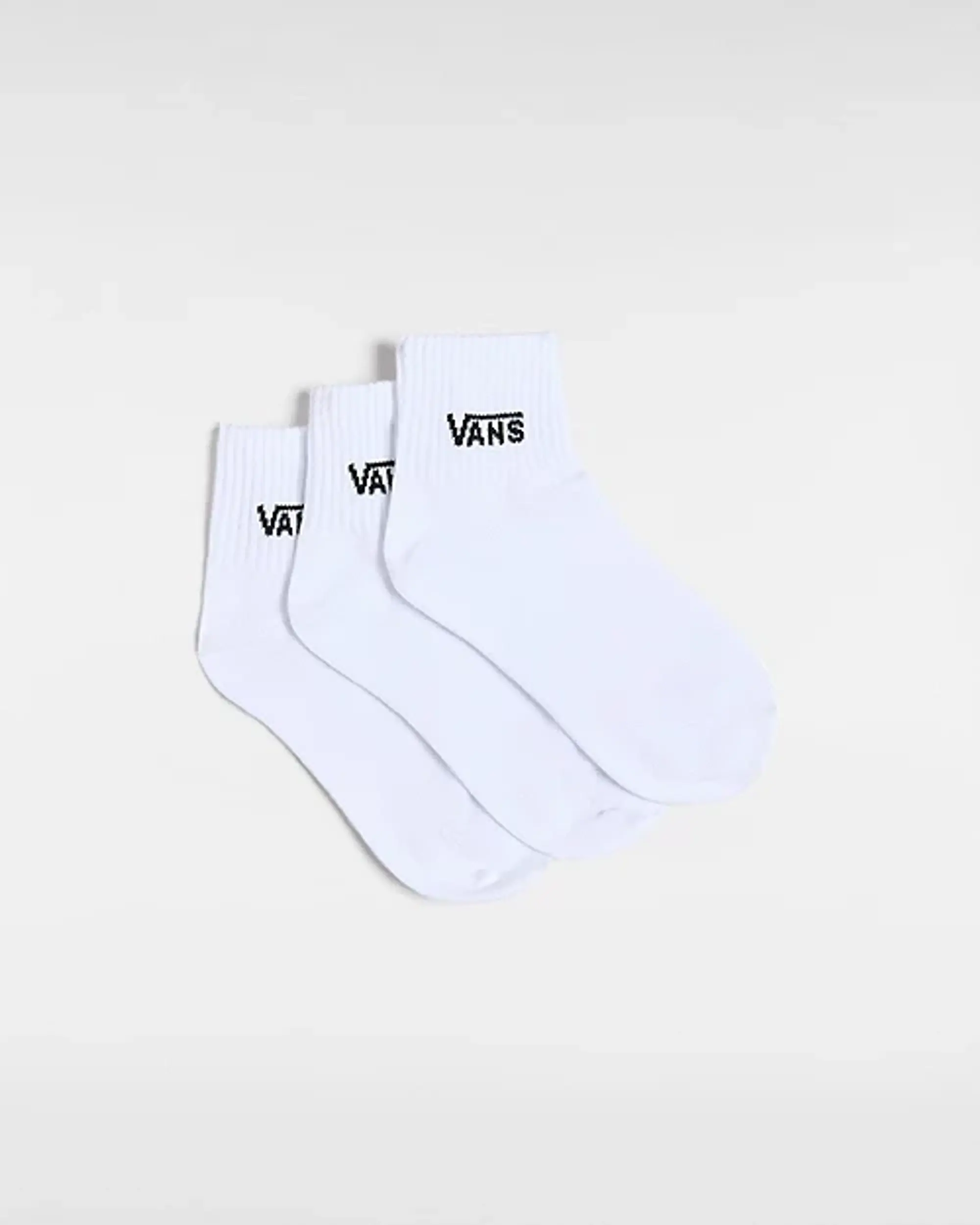 Vans Classic Half Crew Socks (3 Pair) (White) Youth White