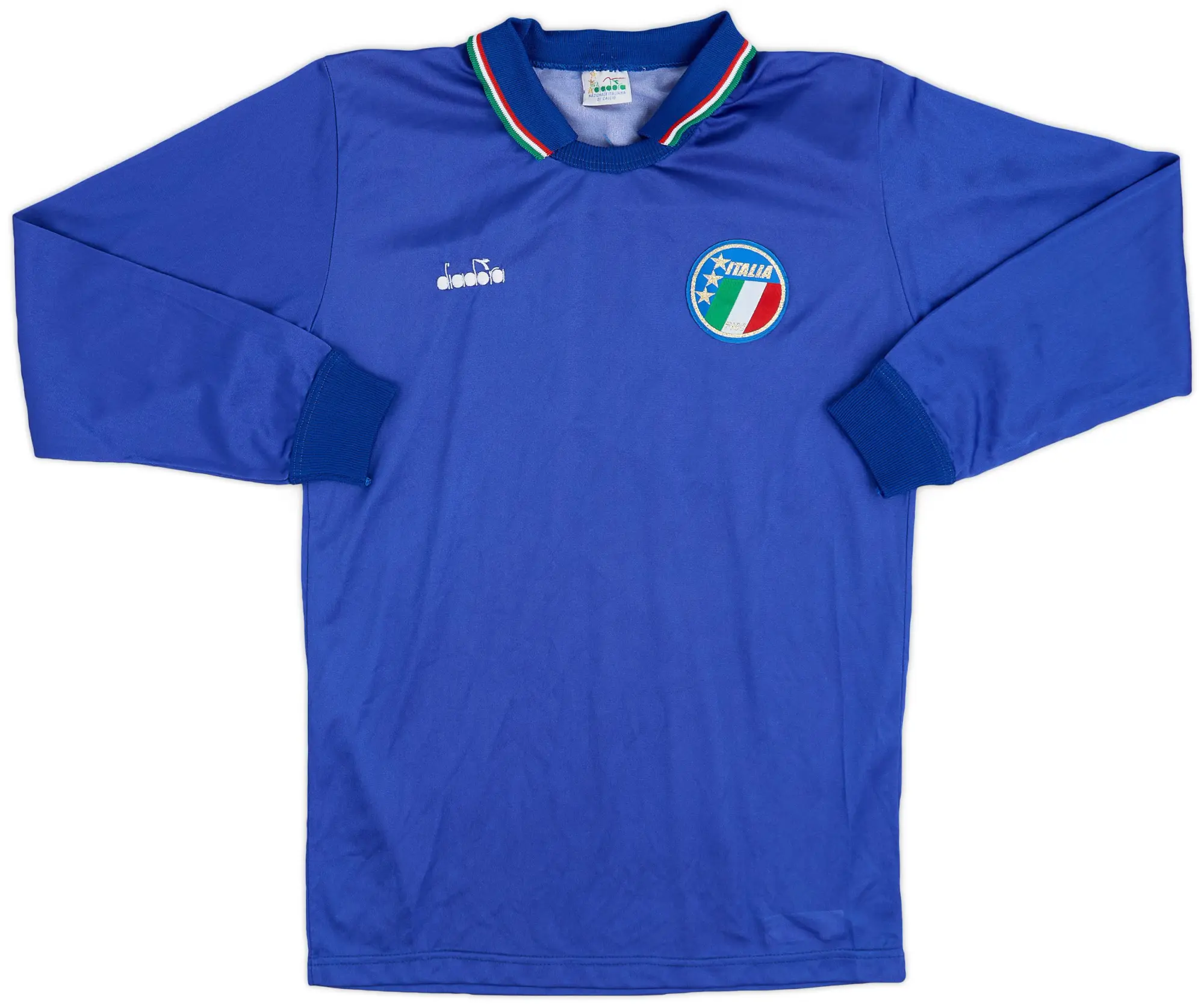 Diadora 1986-91 Italy Home L/S Shirt - 8/10 - (XL.Boys)