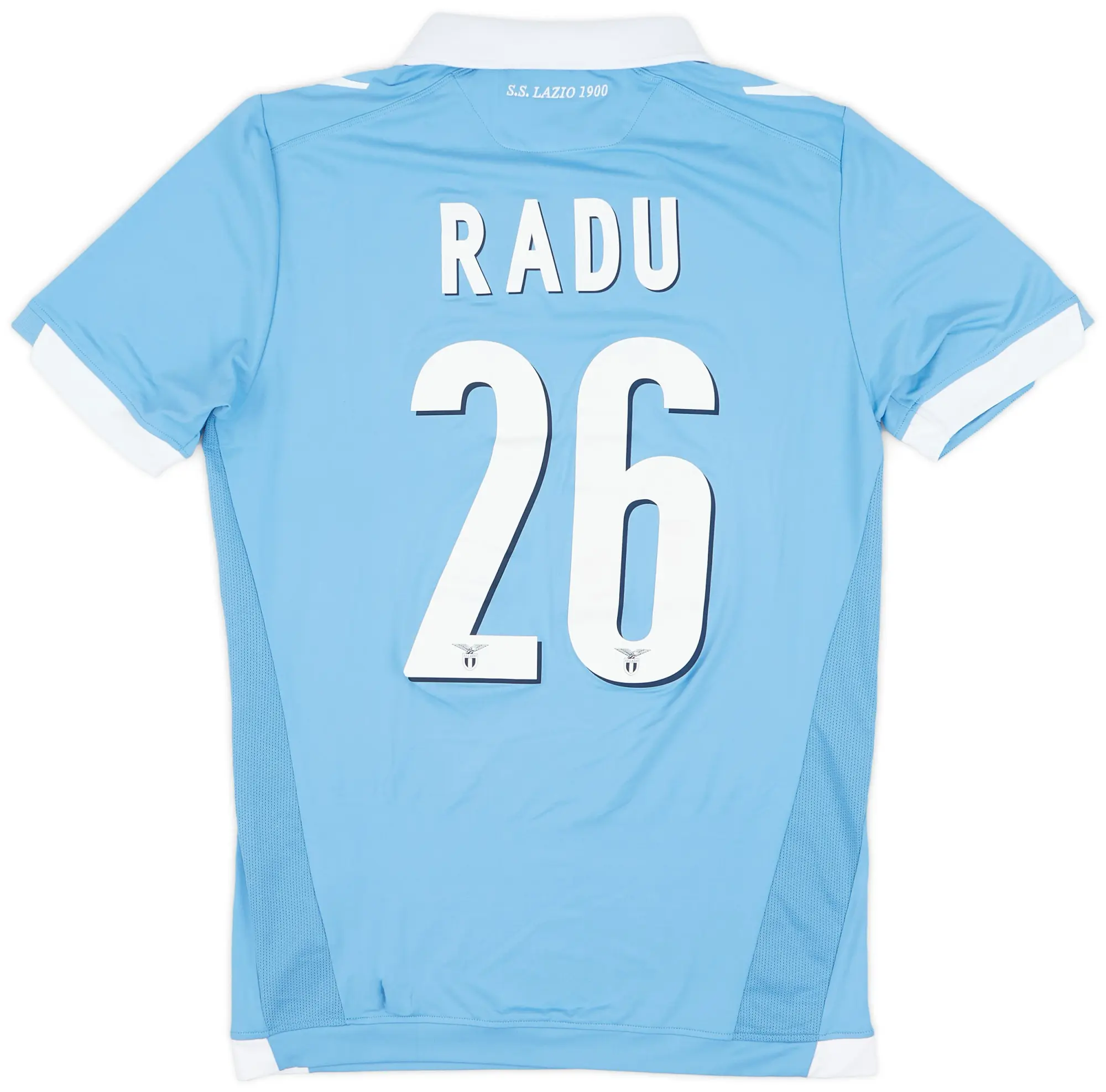 Macron 2014-15 Lazio Match Issue Home Shirt Radu #26