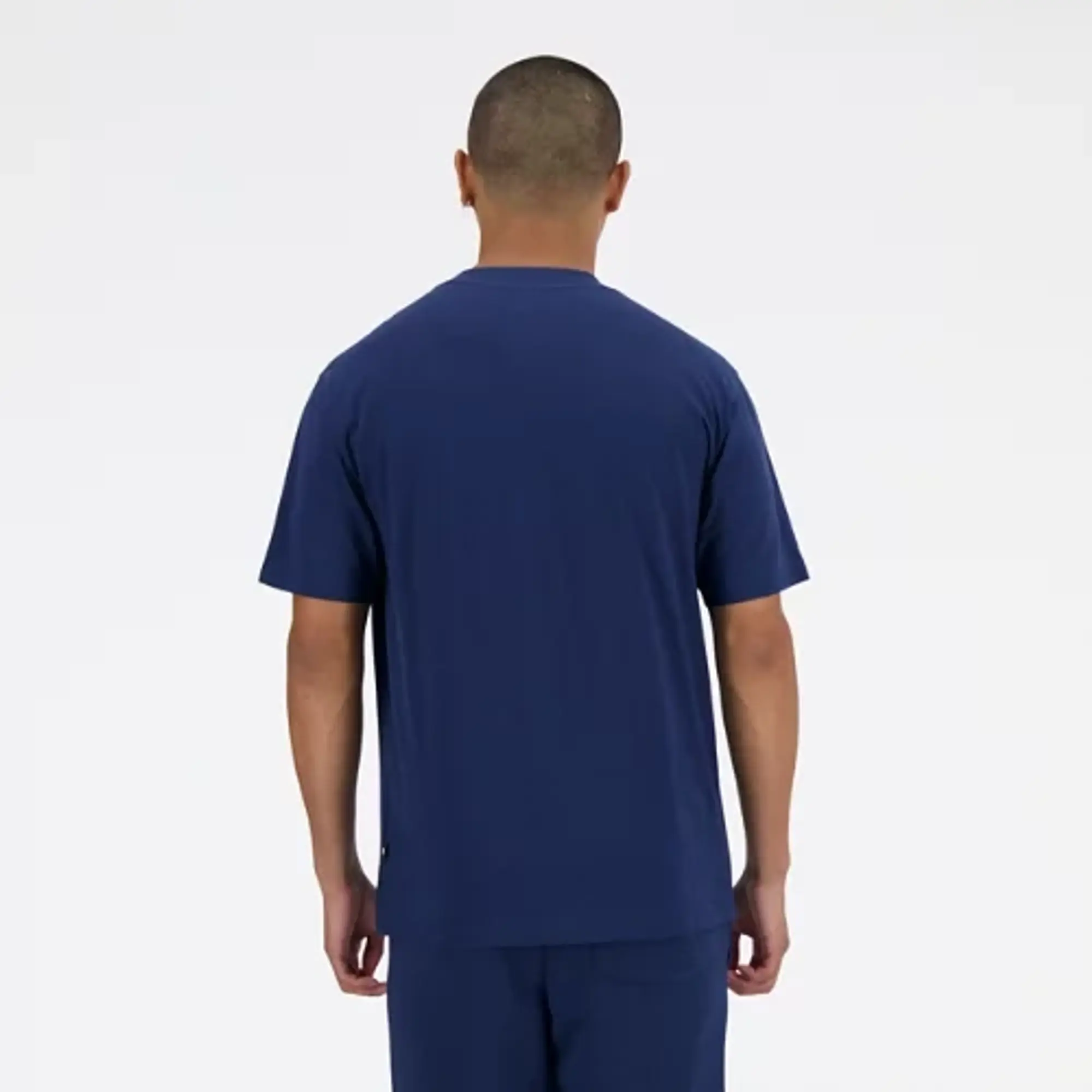 New Balance Men's Brand T-Shirt in Blue Cotton