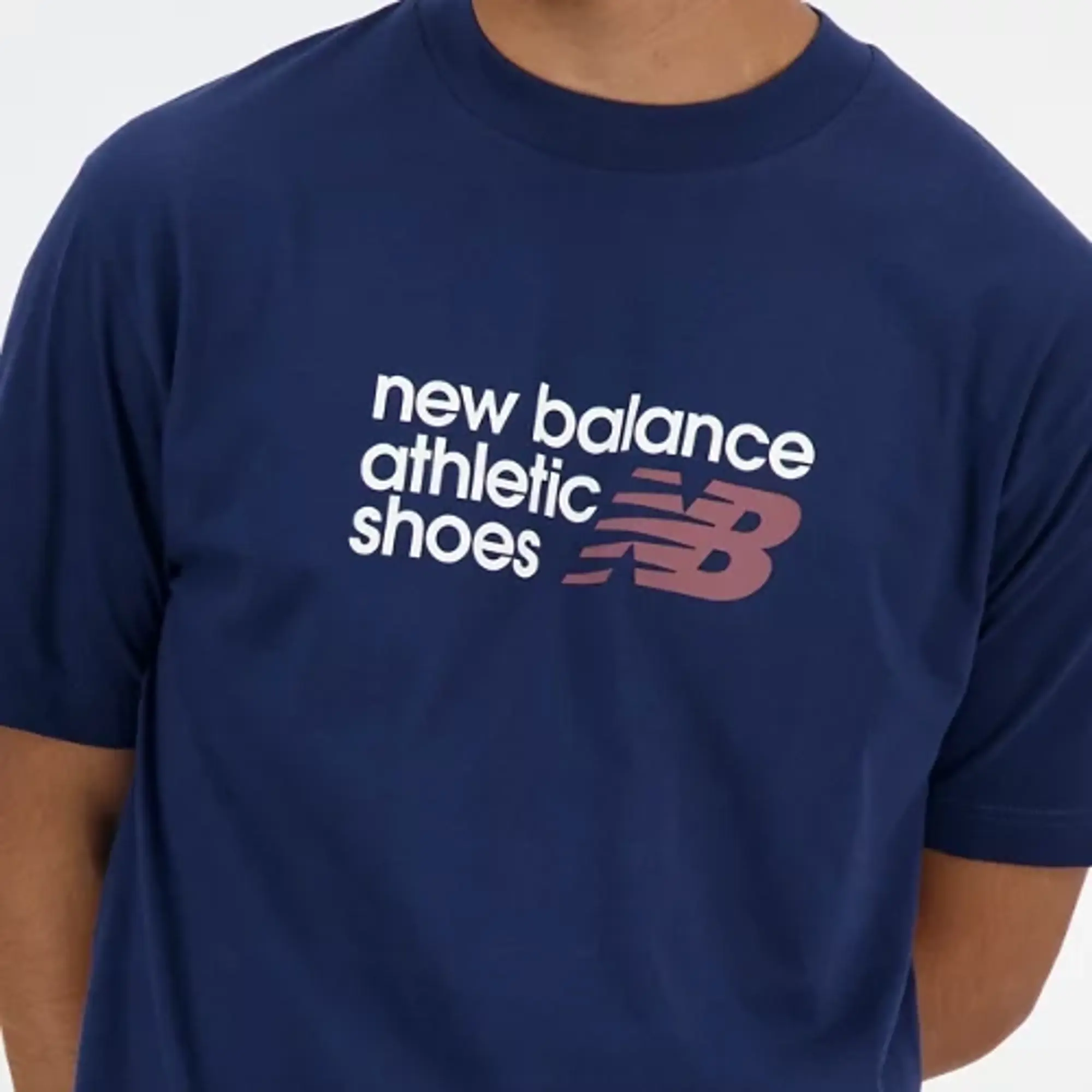 New Balance Men's Brand T-Shirt in Blue Cotton