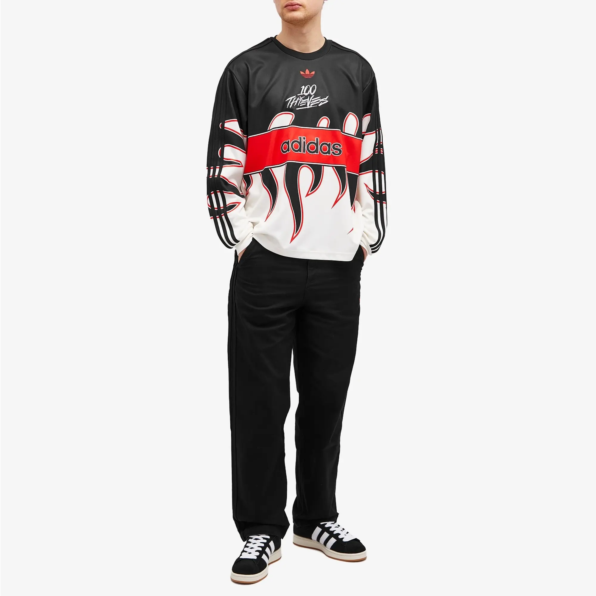 Adidas Men's x 100 Thieves Long Sleeve T-Shirt Multi