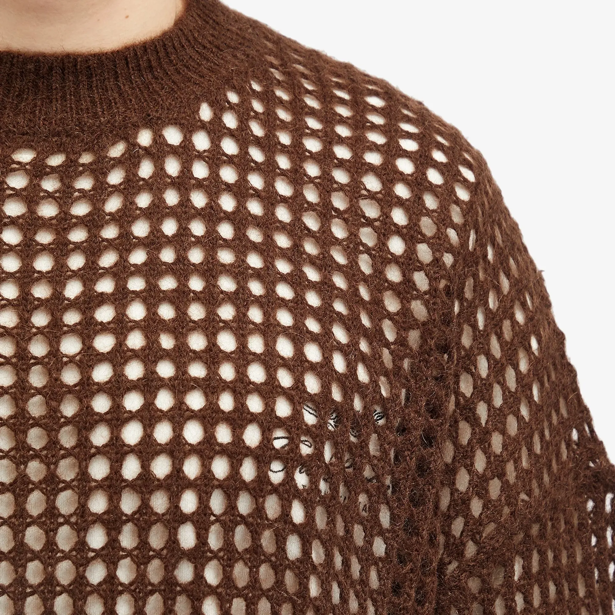 Cole Buxton Men's Open Weave Knitted Jumper Brown